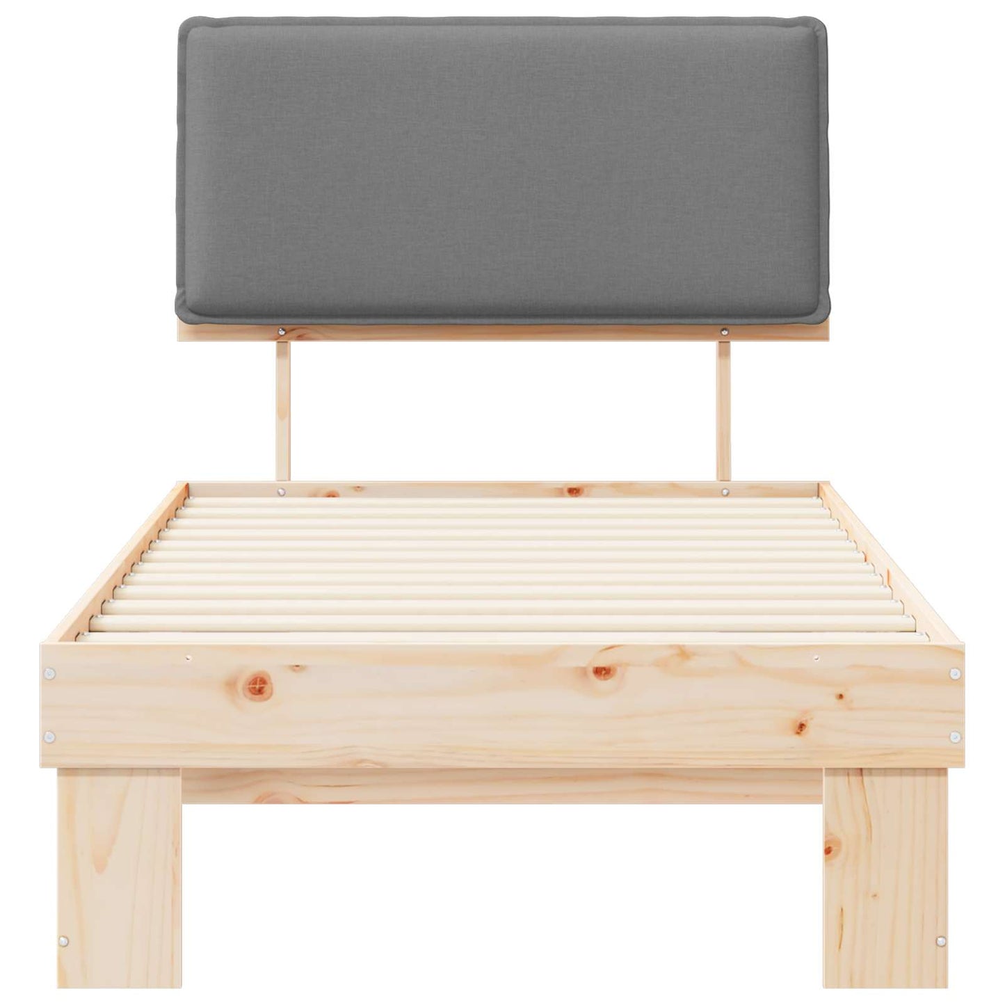 Bedframe met Gevoerd Hoofdgedeelte Lichtgrijs 75 x 190 cm is nu te koop bij PeponiXL, paradijselijk wonen!