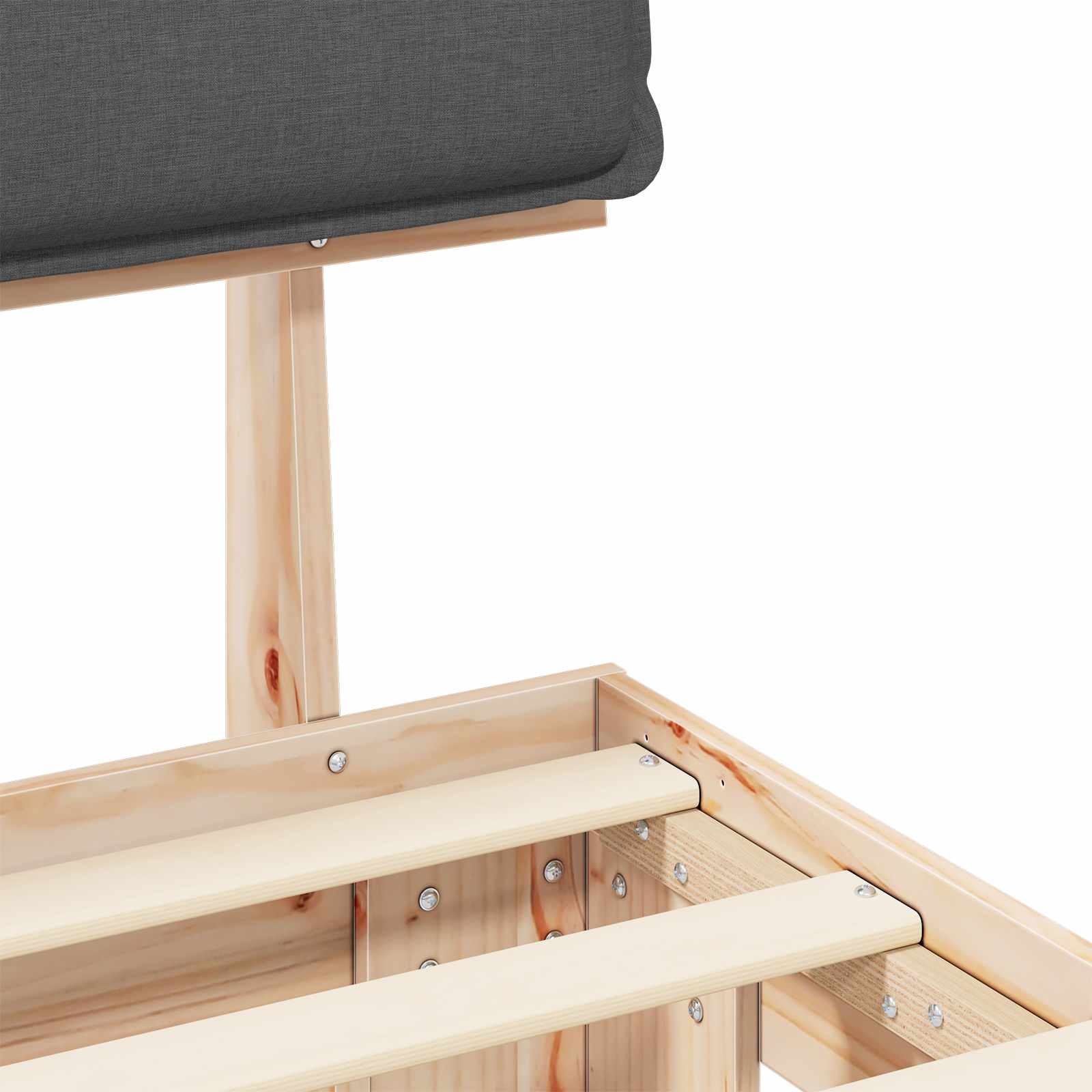 Bedframe met Gevoerd Hoofdgedeelte Donkergrijs 75 x 190 cm is nu te koop bij PeponiXL, paradijselijk wonen!