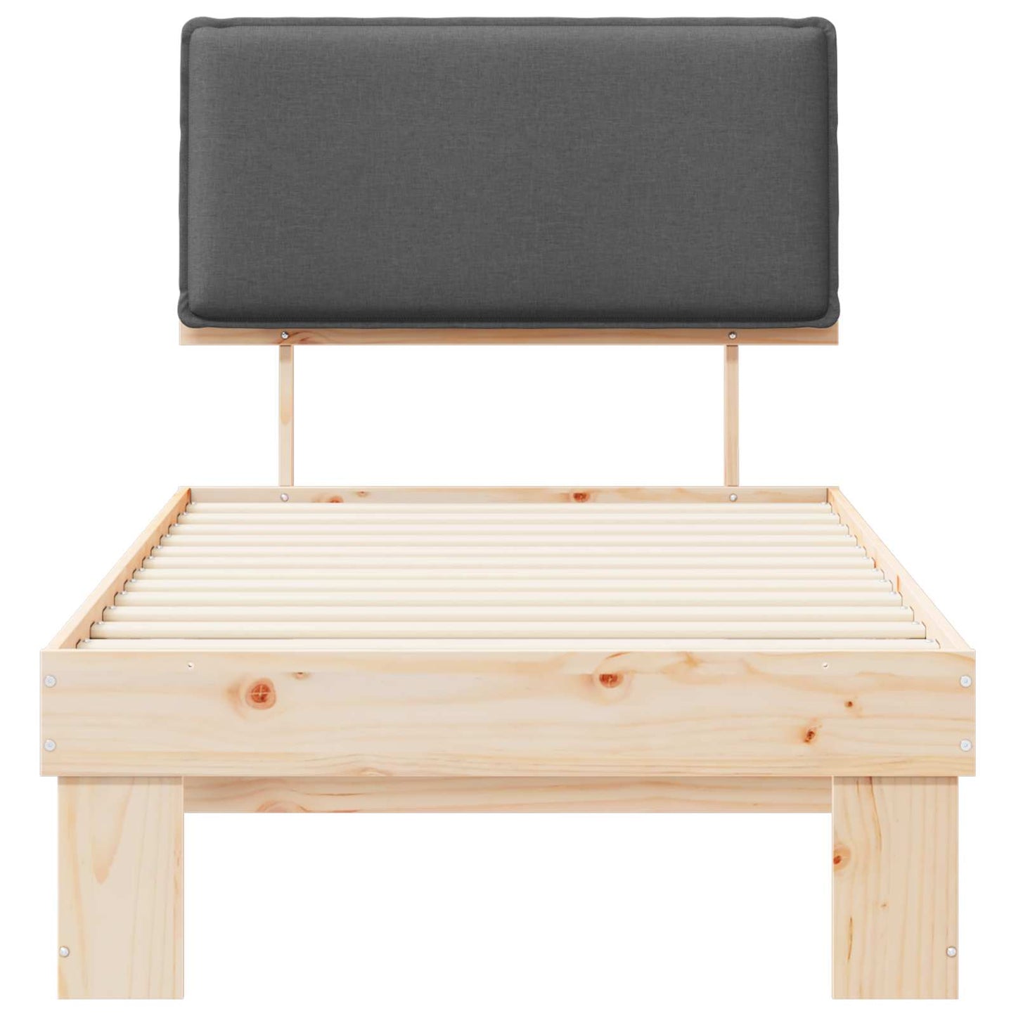 Bedframe met Gevoerd Hoofdgedeelte Donkergrijs 75 x 190 cm is nu te koop bij PeponiXL, paradijselijk wonen!