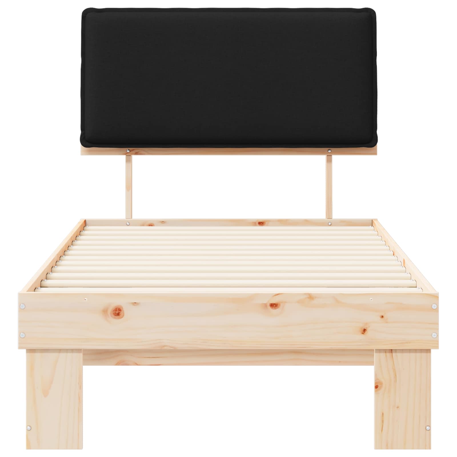 Bedframe met Gevoerd Hoofdgedeelte Zwart 75 x 190 cm is nu te koop bij PeponiXL, paradijselijk wonen!
