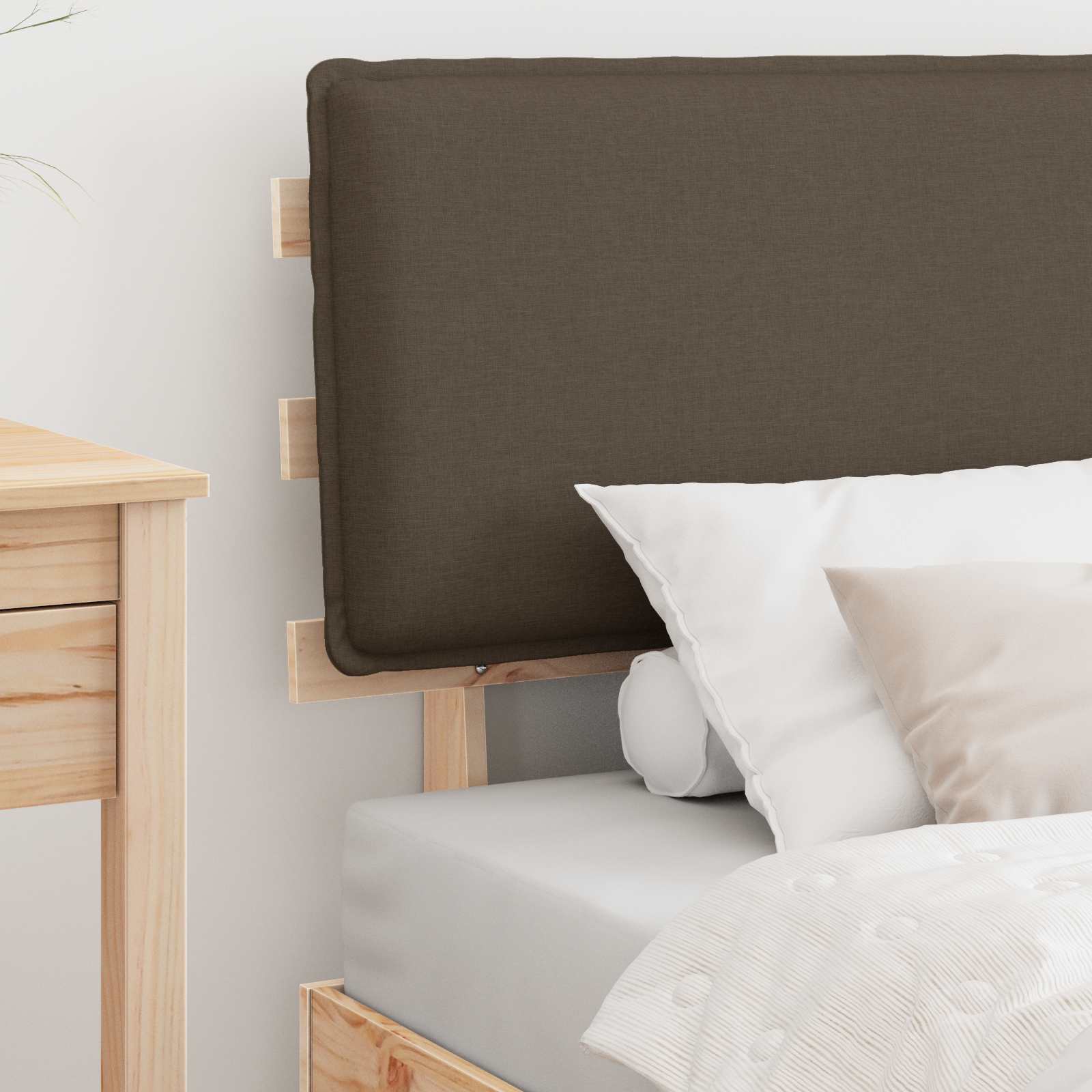 Bedframe met Gevoerd Hoofdgedeelte Taupe 75 x 190 cm is nu te koop bij PeponiXL, paradijselijk wonen!