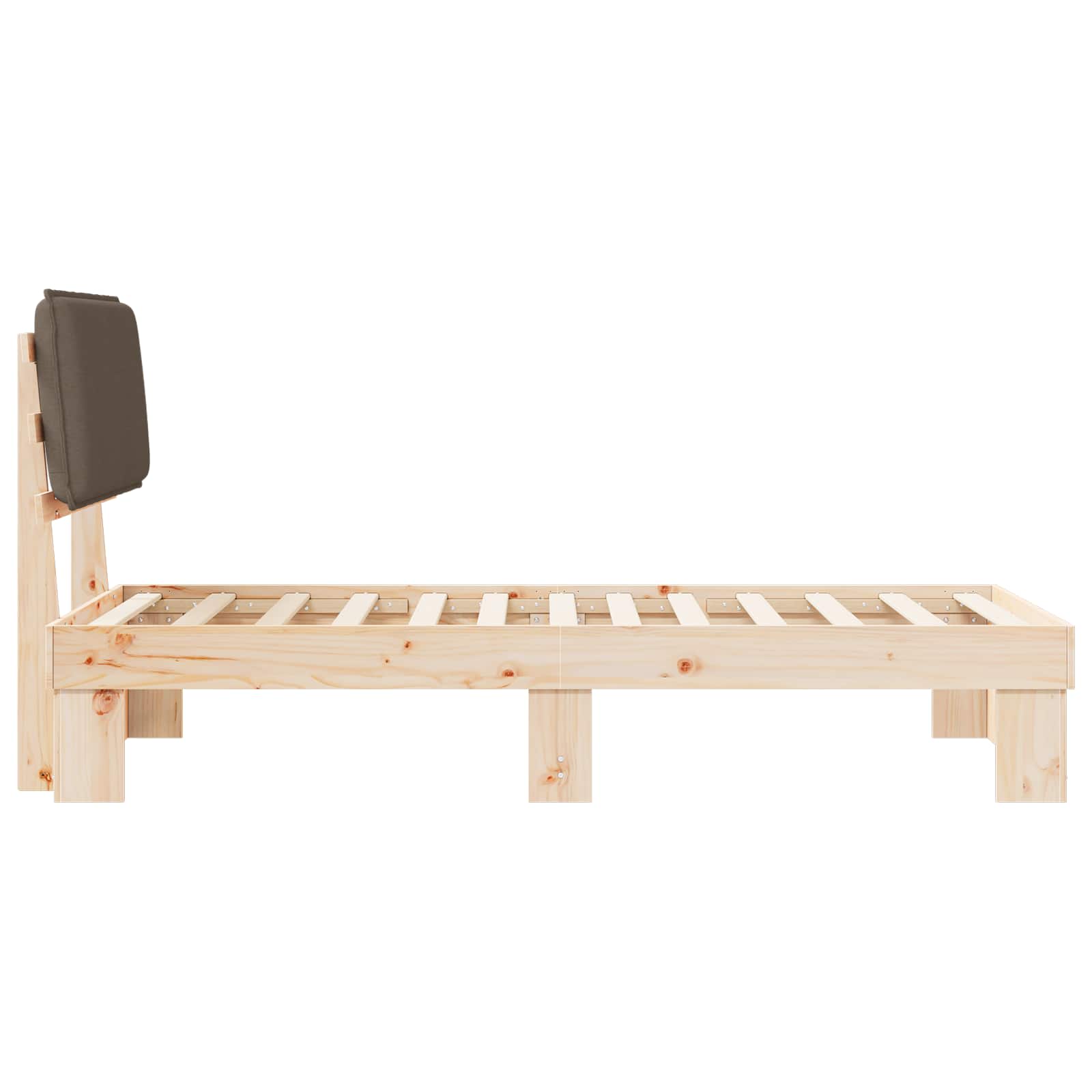 Bedframe met Gevoerd Hoofdgedeelte Taupe 75 x 190 cm is nu te koop bij PeponiXL, paradijselijk wonen!