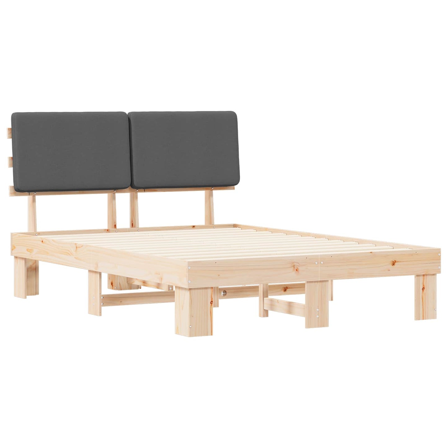 Bedframe met Gevoerd Hoofdgedeelte Donkergrijs 160 x 200 cm is nu te koop bij PeponiXL, paradijselijk wonen!