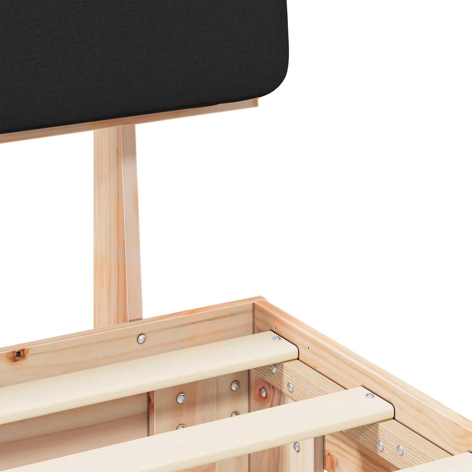 Bedframe met Gevoerd Hoofdgedeelte Zwart 160 x 200 cm is nu te koop bij PeponiXL, paradijselijk wonen!