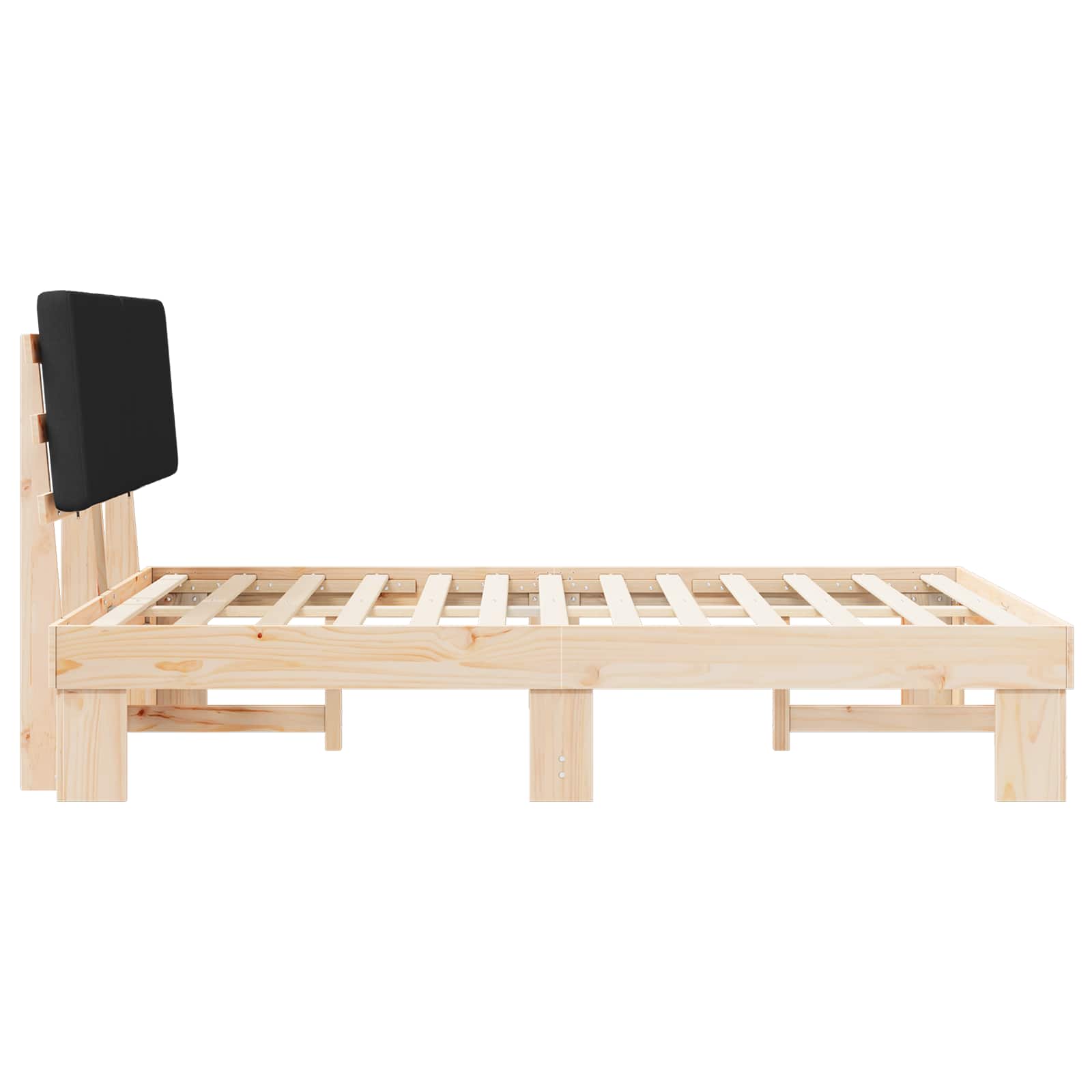 Bedframe met Gevoerd Hoofdgedeelte Zwart 160 x 200 cm is nu te koop bij PeponiXL, paradijselijk wonen!