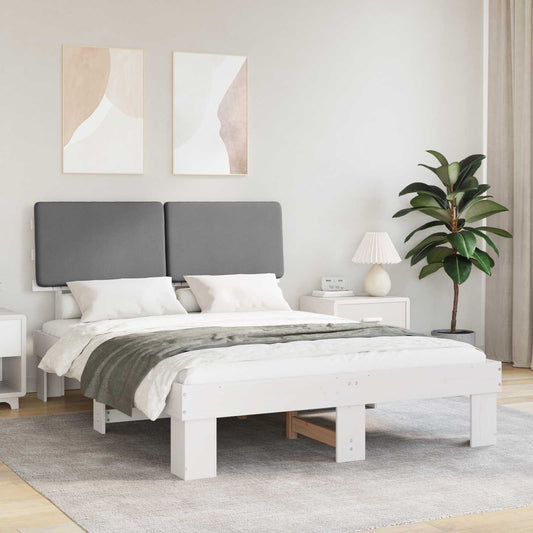 Bedframe met Gevoerd Hoofdgedeelte Lichtgrijs 160 x 200 cm is nu te koop bij PeponiXL, paradijselijk wonen!