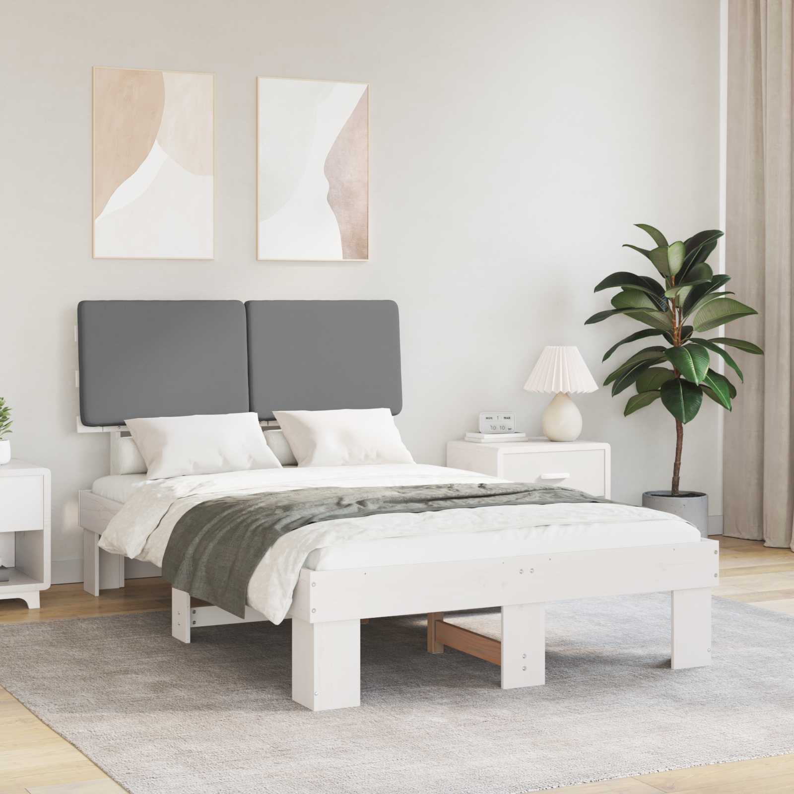 Bedframe met Gevoerd Hoofdgedeelte Lichtgrijs 120 x 200 cm is nu te koop bij PeponiXL, paradijselijk wonen!