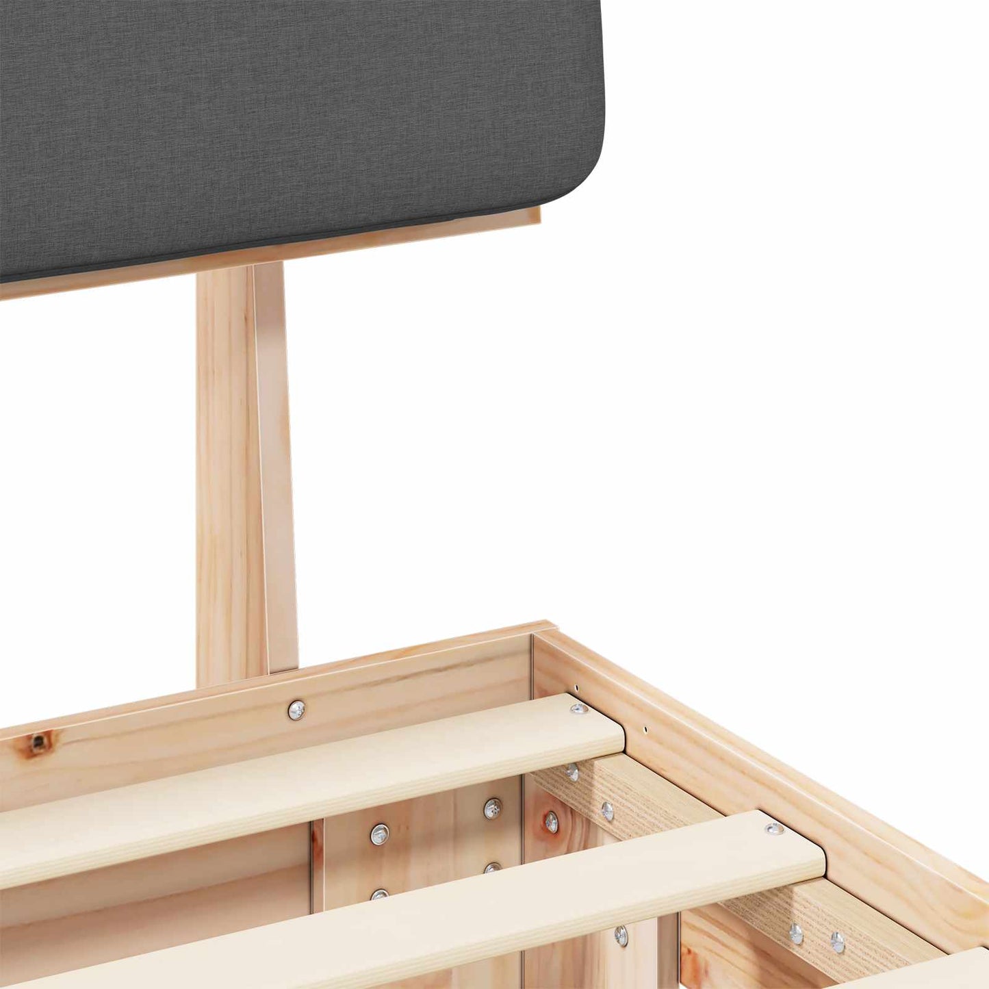 Bedframe met Gevoerd Hoofdgedeelte Donkergrijs 135 x 190 cm is nu te koop bij PeponiXL, paradijselijk wonen!