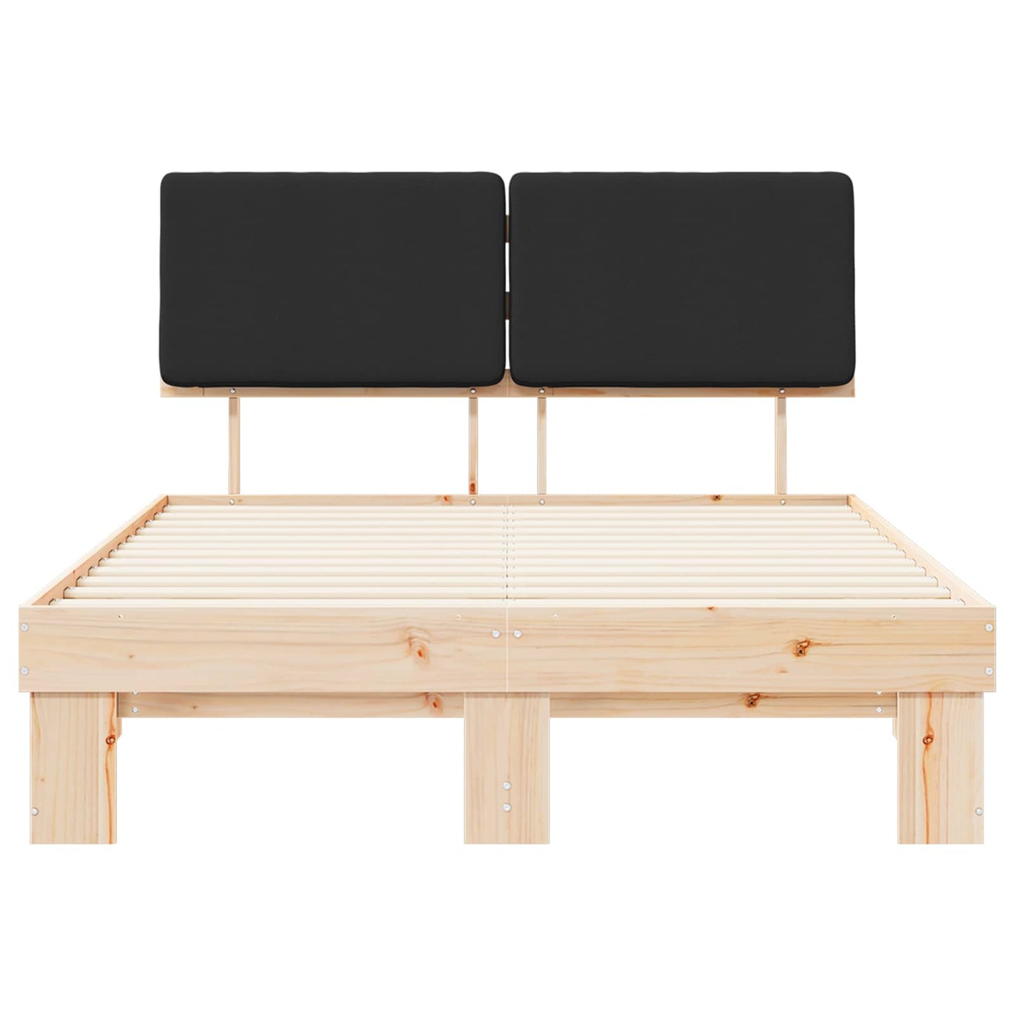 Bedframe met Gevoerd Hoofdgedeelte Zwart 135 x 190 cm is nu te koop bij PeponiXL, paradijselijk wonen!