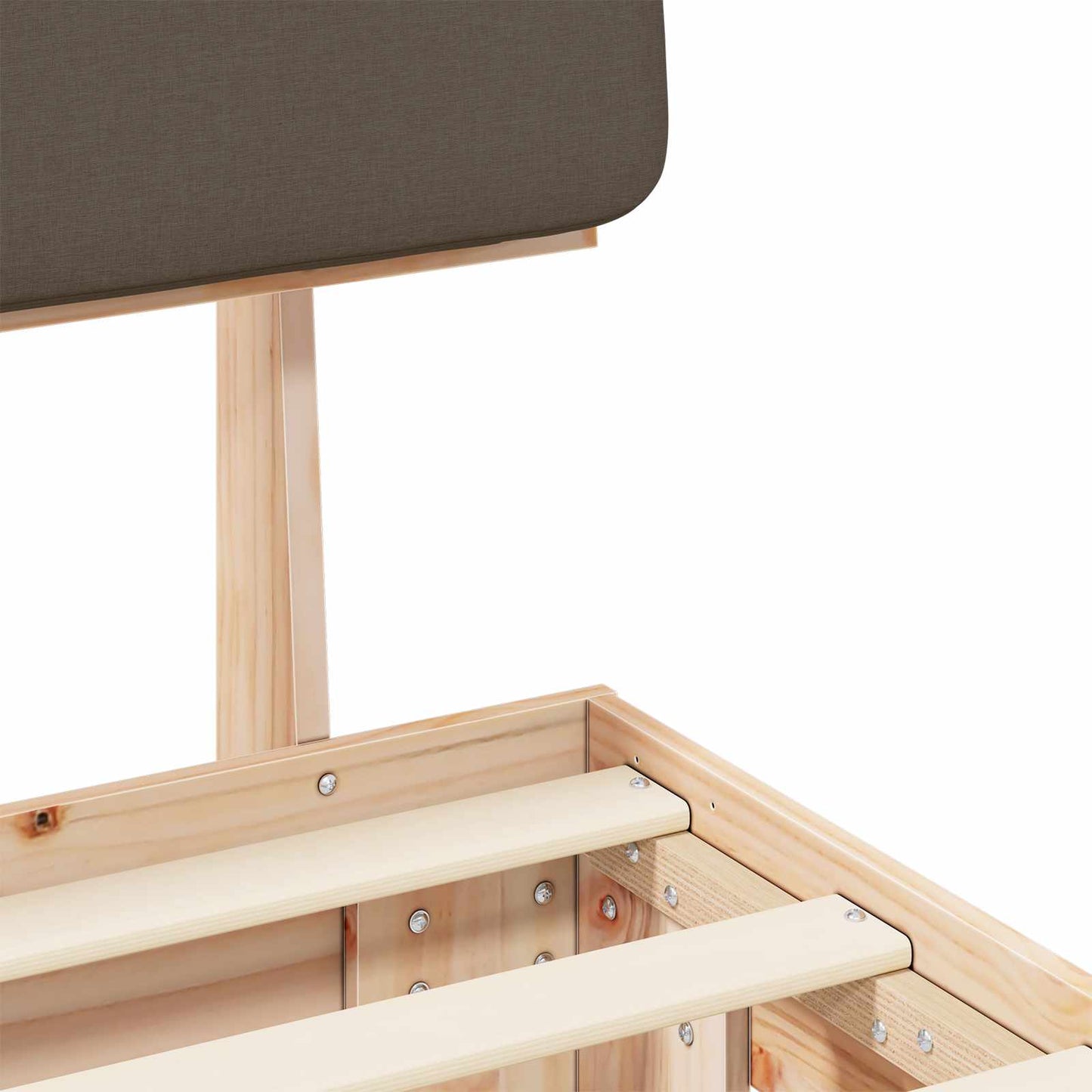 Bedframe met Gevoerd Hoofdgedeelte Taupe 135 x 190 cm is nu te koop bij PeponiXL, paradijselijk wonen!