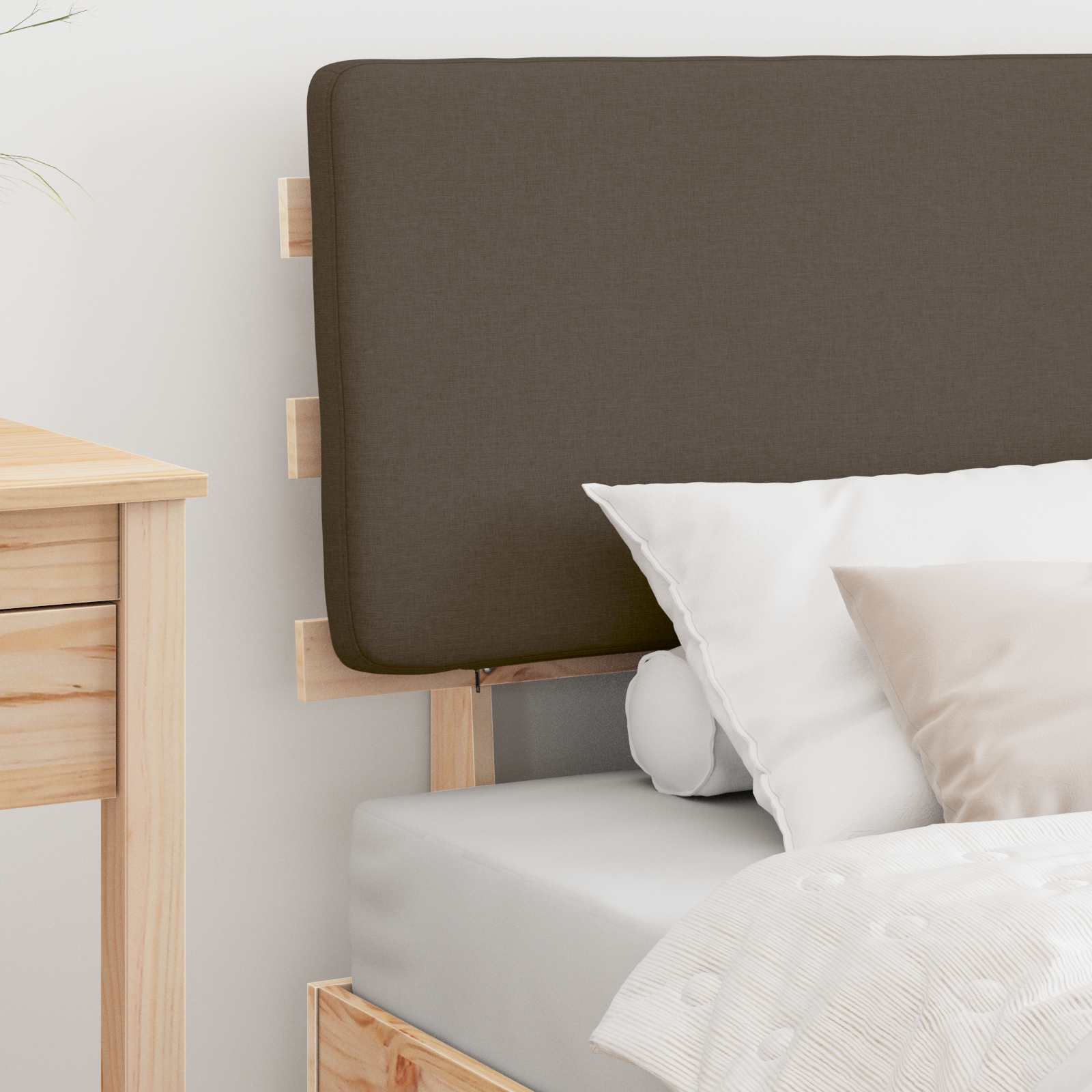 Bedframe met Gevoerd Hoofdgedeelte Taupe 100 x 200 cm is nu te koop bij PeponiXL, paradijselijk wonen!