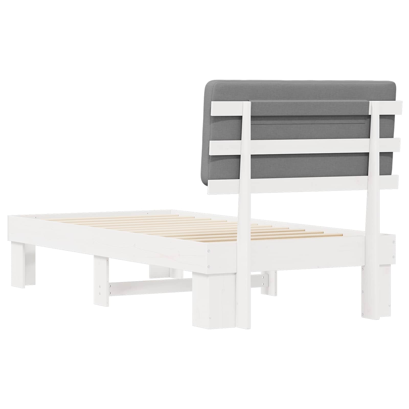 Bedframe met Gevoerd Hoofdgedeelte Lichtgrijs 100 x 200 cm is nu te koop bij PeponiXL, paradijselijk wonen!