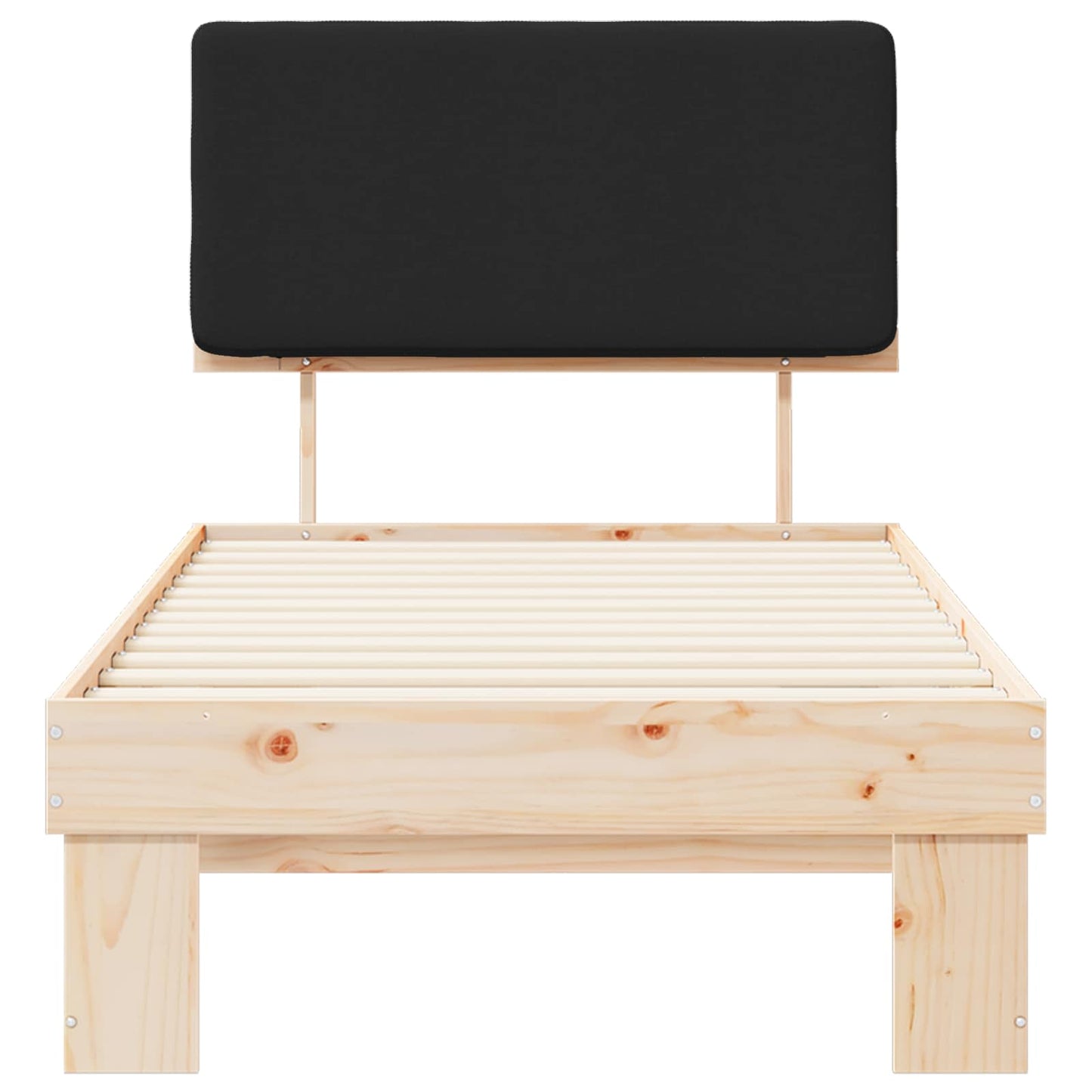 Bedframe met Gevoerd Hoofdgedeelte Zwart 80 x 200 cm is nu te koop bij PeponiXL, paradijselijk wonen!