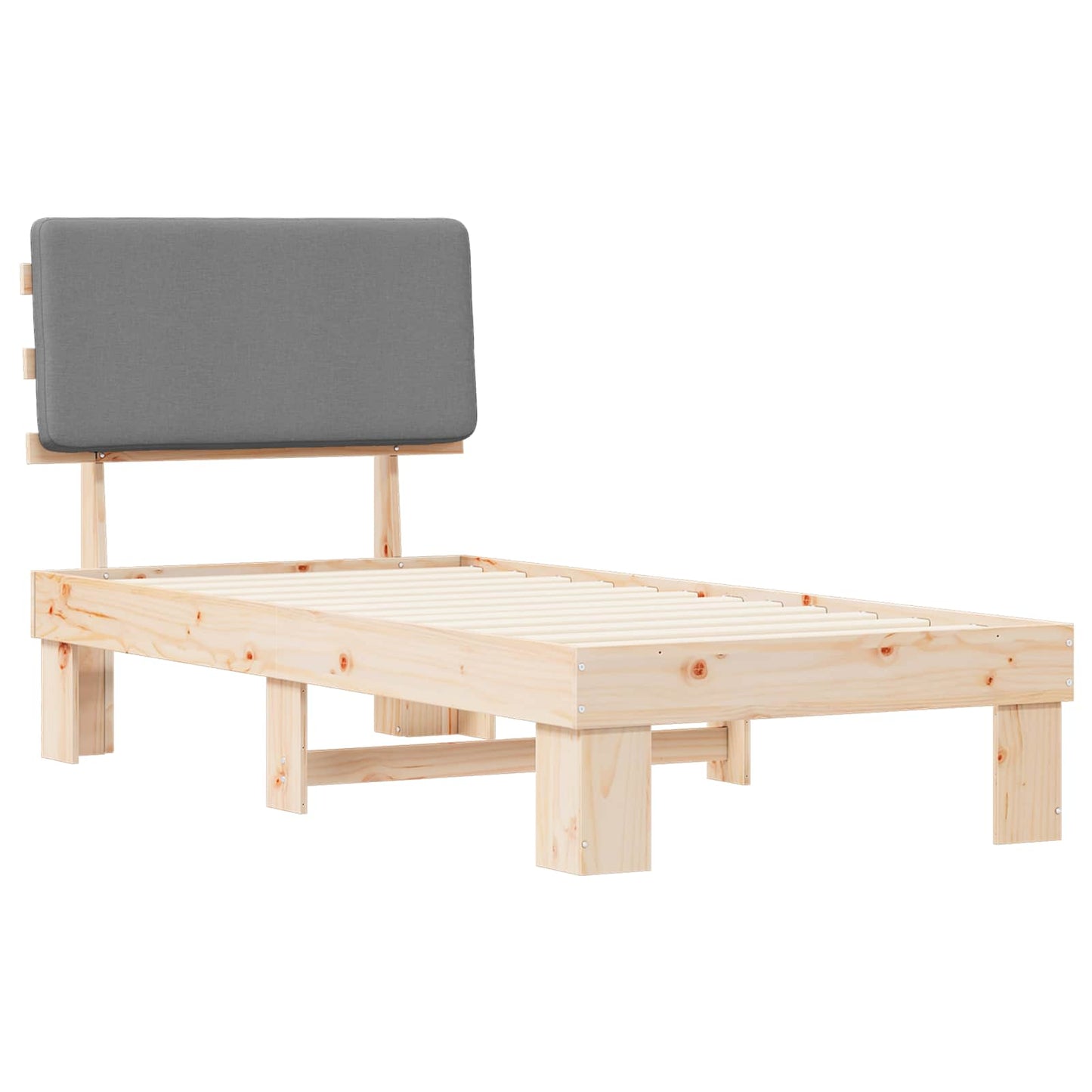 Bedframe met Gevoerd Hoofdgedeelte Lichtgrijs 90 x 190 cm is nu te koop bij PeponiXL, paradijselijk wonen!