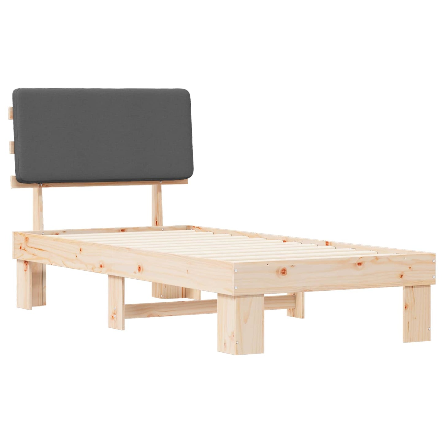 Bedframe met Gevoerd Hoofdgedeelte Donkergrijs 90 x 190 cm is nu te koop bij PeponiXL, paradijselijk wonen!