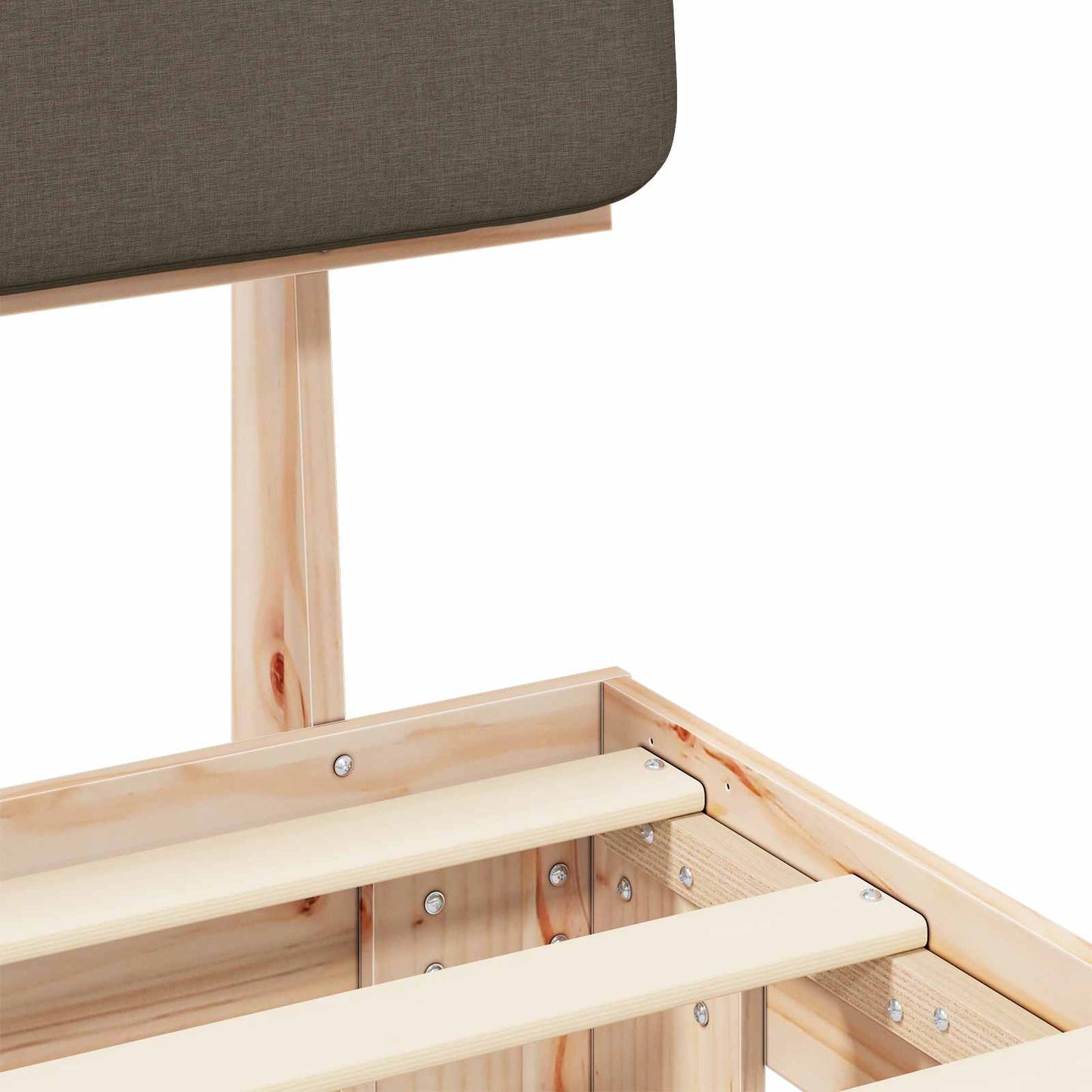 Bedframe met Gevoerd Hoofdgedeelte Taupe 90 x 190 cm is nu te koop bij PeponiXL, paradijselijk wonen!