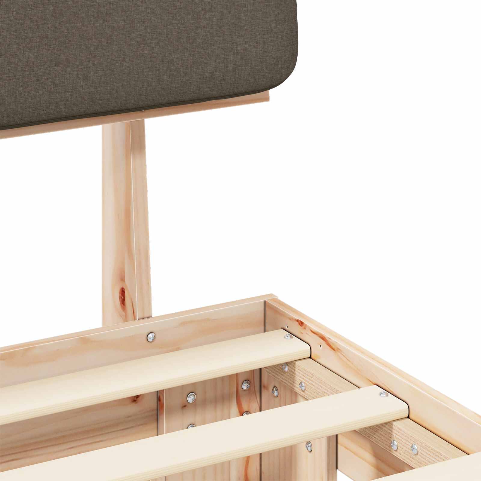 Bedframe met Gevoerd Hoofdgedeelte Taupe 90 x 190 cm is nu te koop bij PeponiXL, paradijselijk wonen!