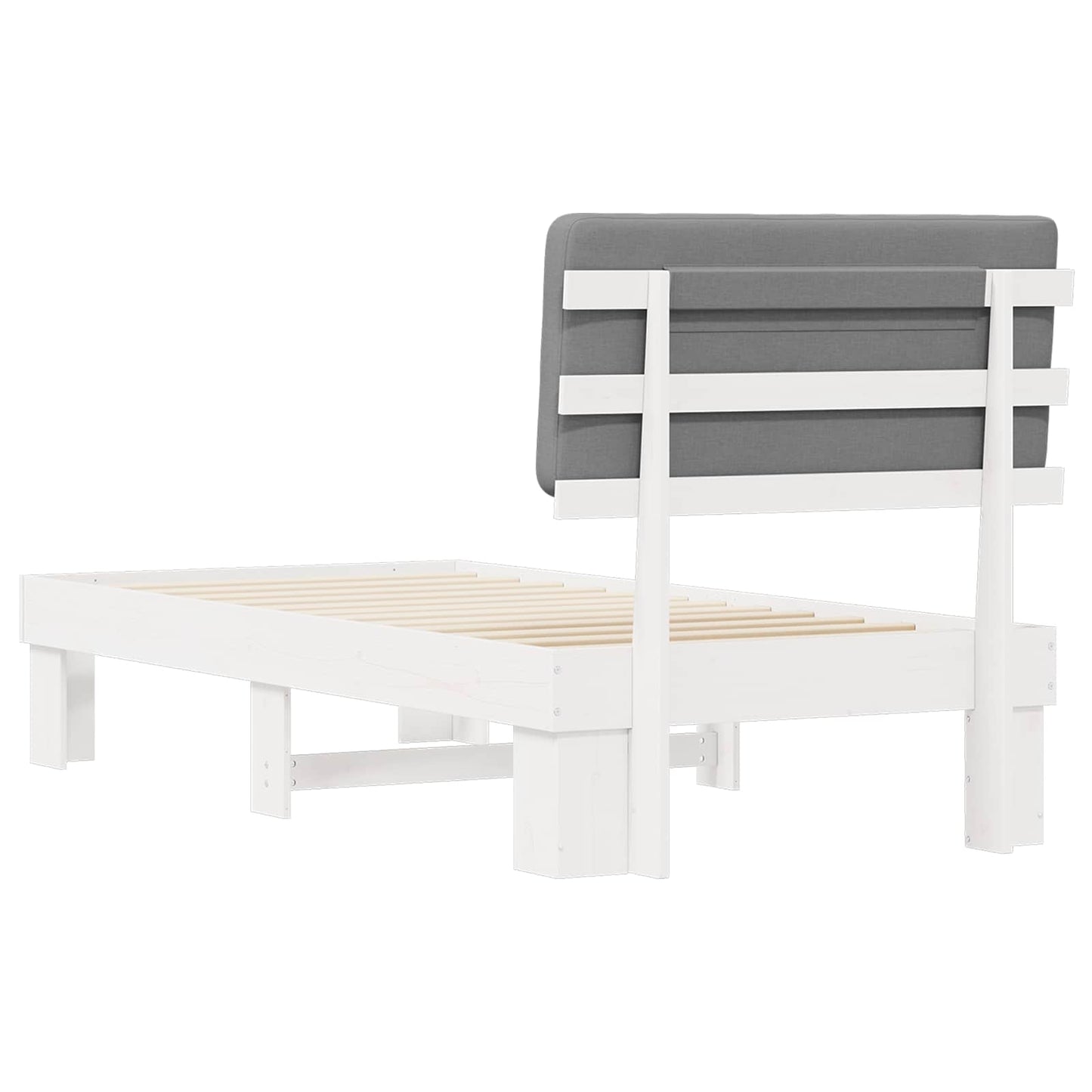 Bedframe met Gevoerd Hoofdgedeelte Lichtgrijs 90 x 190 cm is nu te koop bij PeponiXL, paradijselijk wonen!