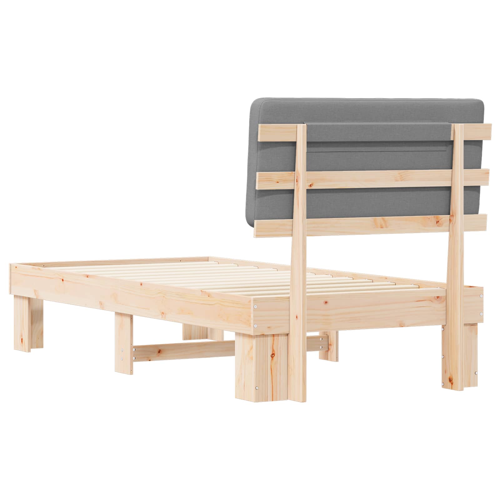 Bedframe met Gevoerd Hoofdgedeelte Lichtgrijs 75 x 190 cm is nu te koop bij PeponiXL, paradijselijk wonen!