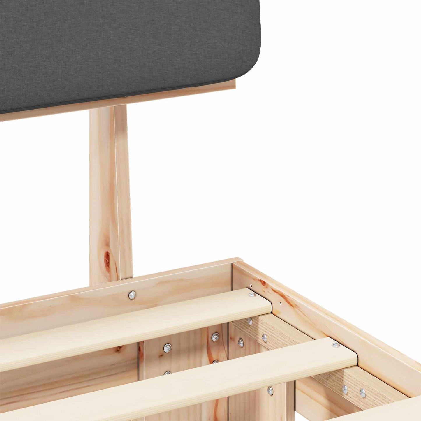 Bedframe met Gevoerd Hoofdgedeelte Donkergrijs 75 x 190 cm is nu te koop bij PeponiXL, paradijselijk wonen!