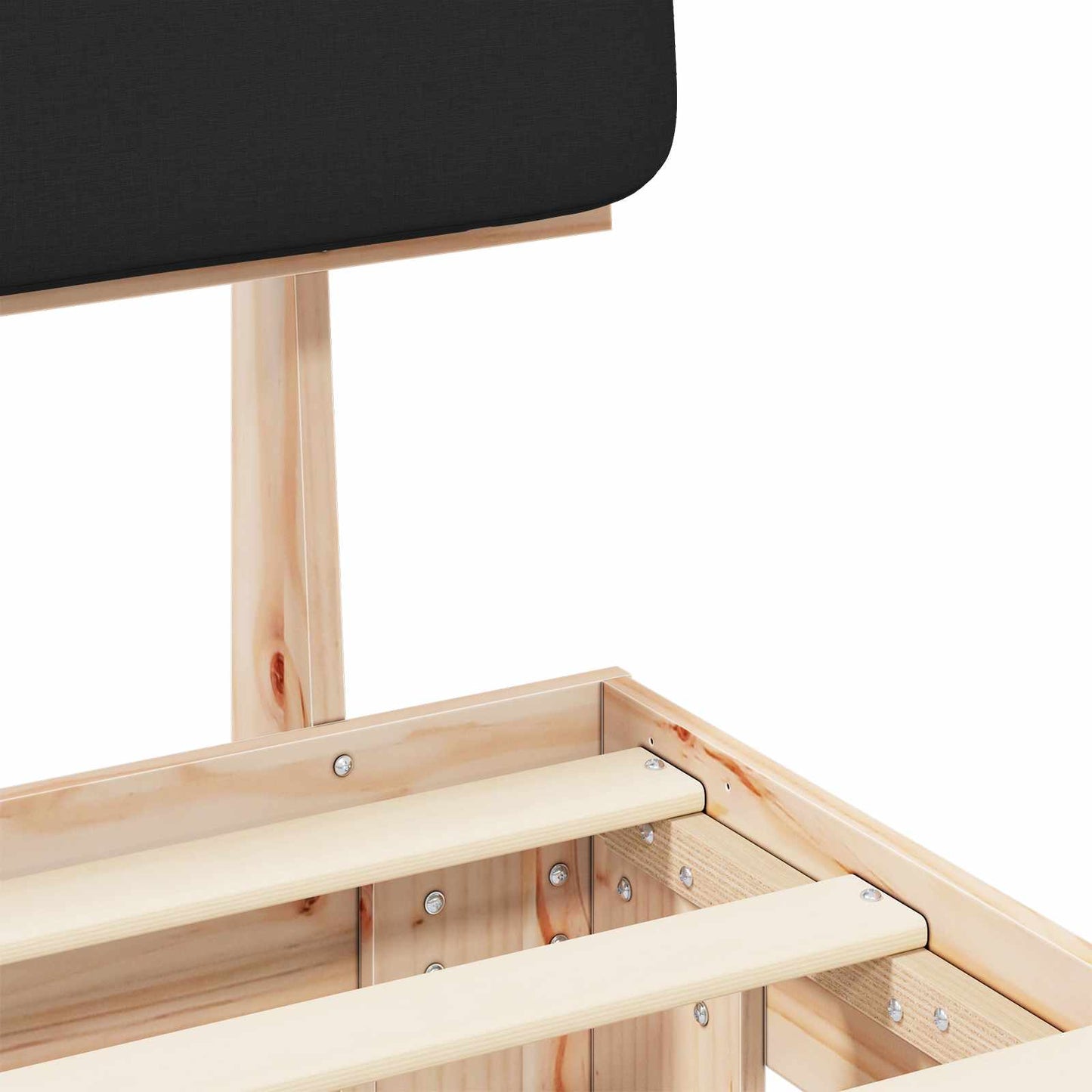 Bedframe met Gevoerd Hoofdgedeelte Zwart 75 x 190 cm is nu te koop bij PeponiXL, paradijselijk wonen!