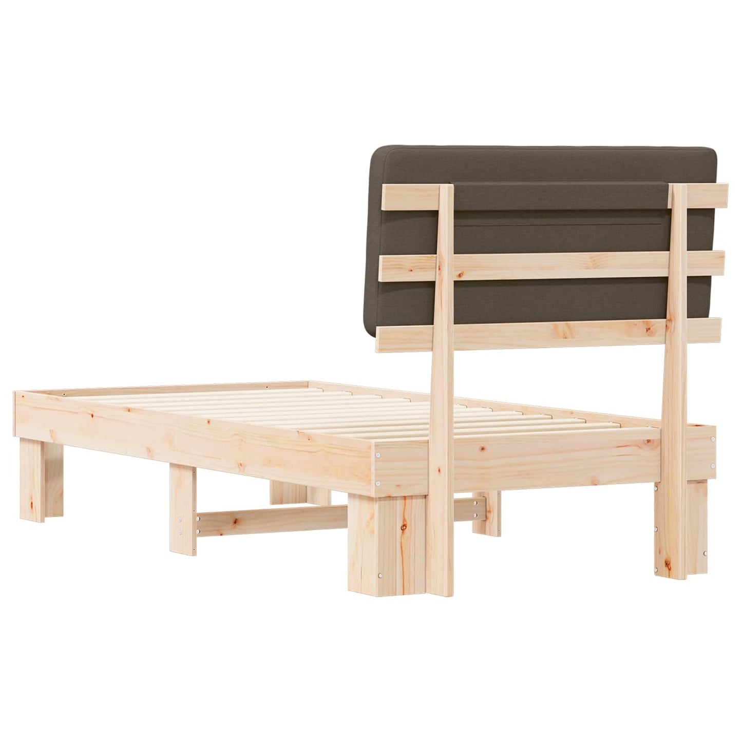 Bedframe met Gevoerd Hoofdgedeelte Taupe 75 x 190 cm is nu te koop bij PeponiXL, paradijselijk wonen!