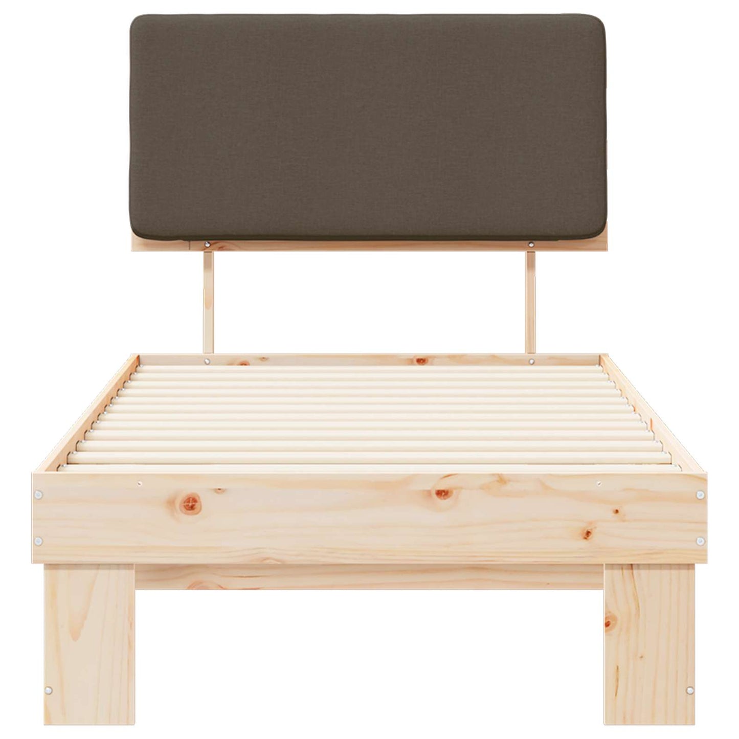 Bedframe met Gevoerd Hoofdgedeelte Taupe 75 x 190 cm is nu te koop bij PeponiXL, paradijselijk wonen!