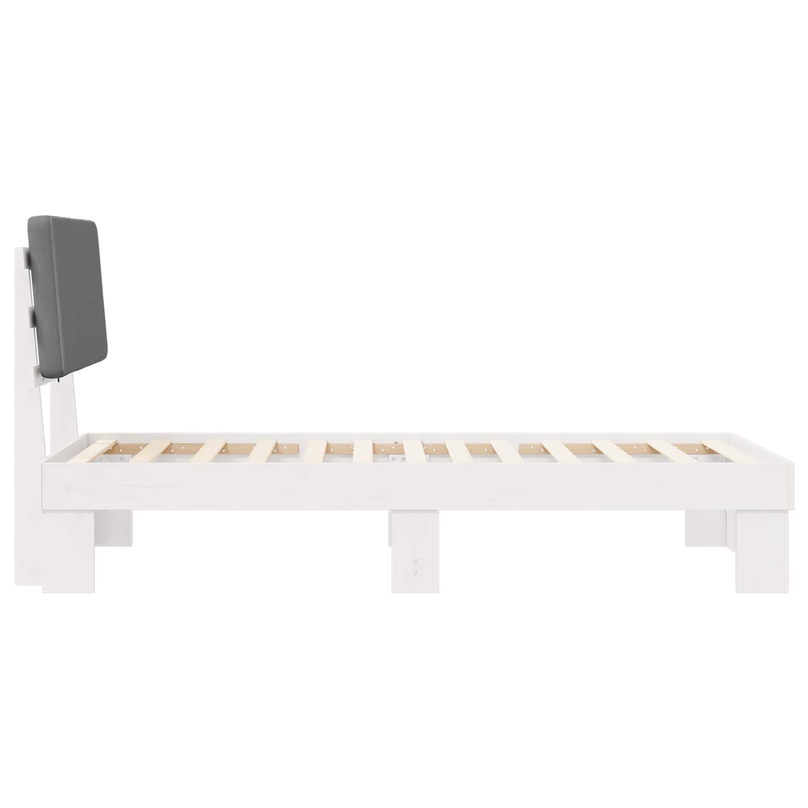 Bedframe met Gevoerd Hoofdgedeelte Lichtgrijs 75 x 190 cm is nu te koop bij PeponiXL, paradijselijk wonen!