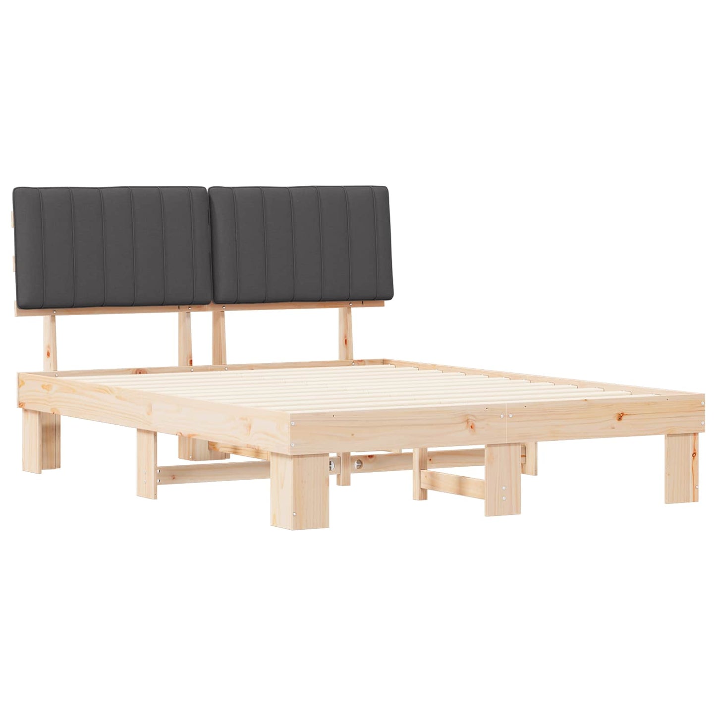 Bedframe met Gevoerd Hoofdgedeelte Donkergrijs 160 x 200 cm is nu te koop bij PeponiXL, paradijselijk wonen!