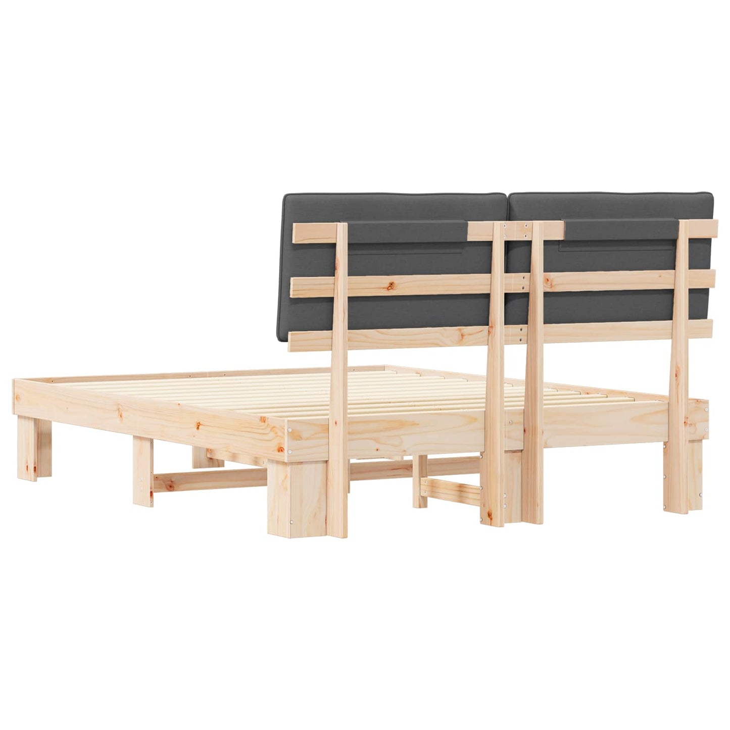 Bedframe met Gevoerd Hoofdgedeelte Donkergrijs 160 x 200 cm is nu te koop bij PeponiXL, paradijselijk wonen!