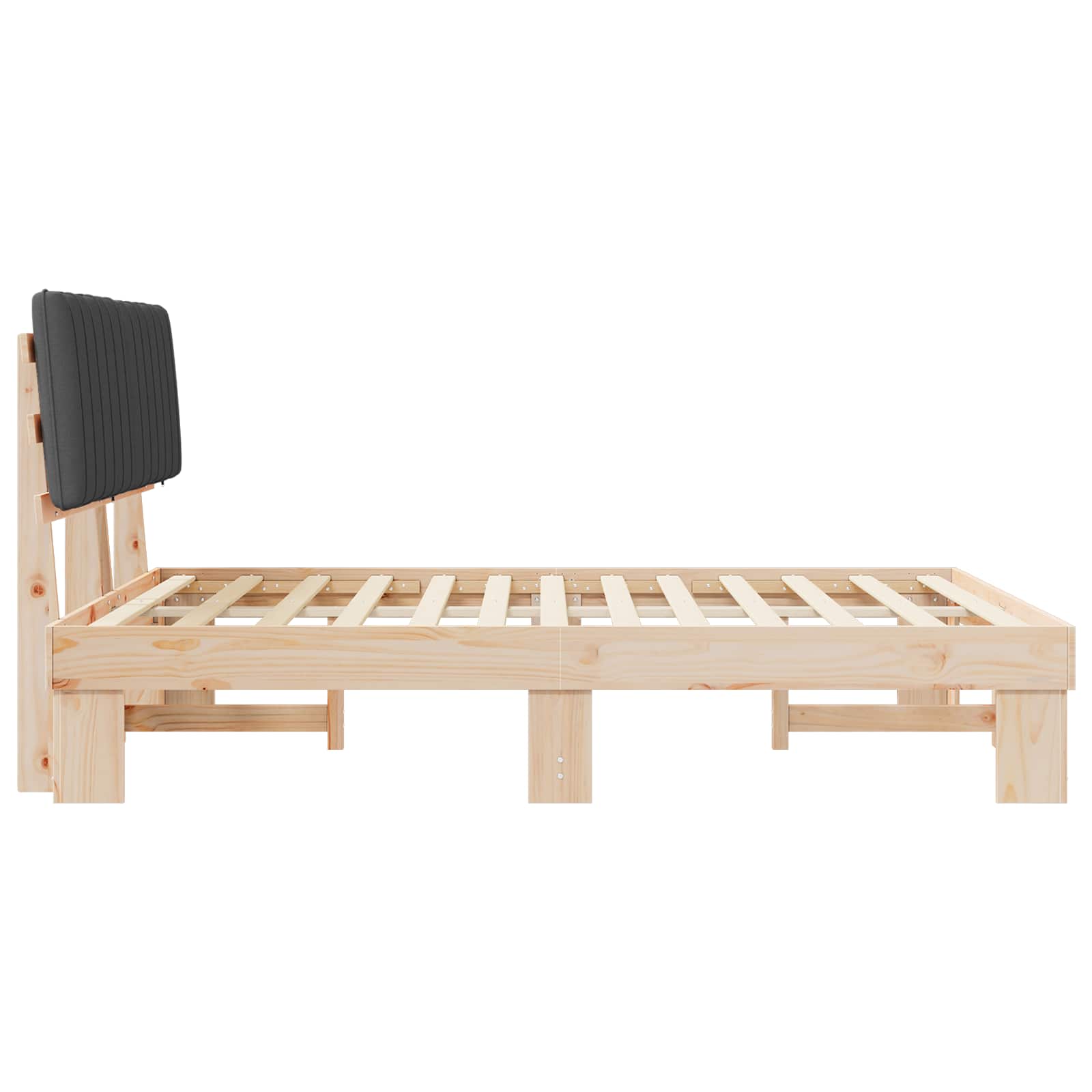 Bedframe met Gevoerd Hoofdgedeelte Donkergrijs 160 x 200 cm is nu te koop bij PeponiXL, paradijselijk wonen!