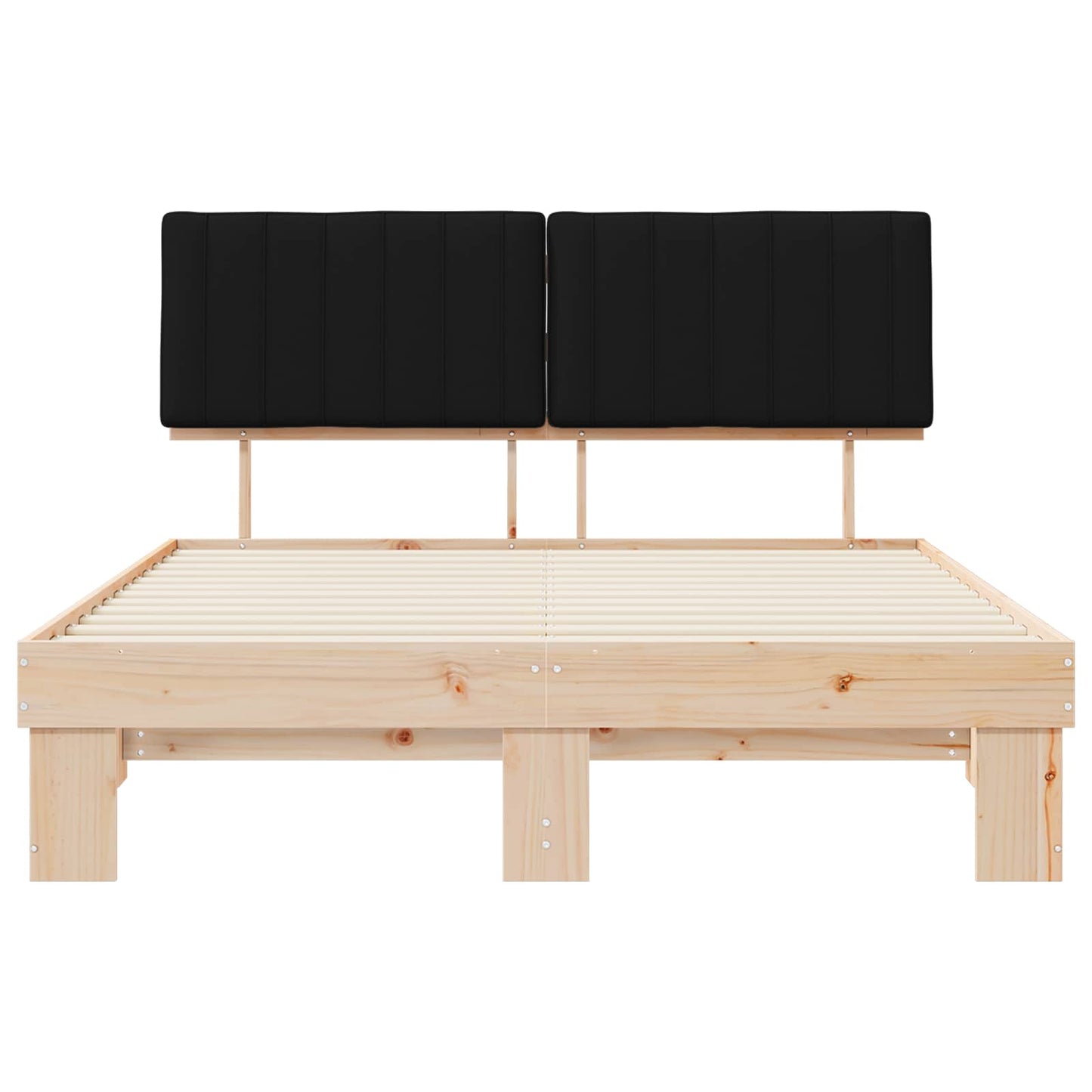 Bedframe met Gevoerd Hoofdgedeelte Zwart 160 x 200 cm is nu te koop bij PeponiXL, paradijselijk wonen!