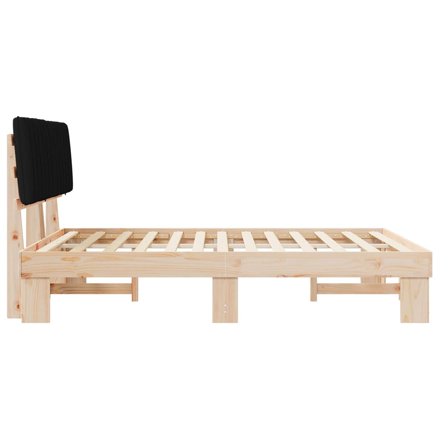 Bedframe met Gevoerd Hoofdgedeelte Zwart 160 x 200 cm is nu te koop bij PeponiXL, paradijselijk wonen!