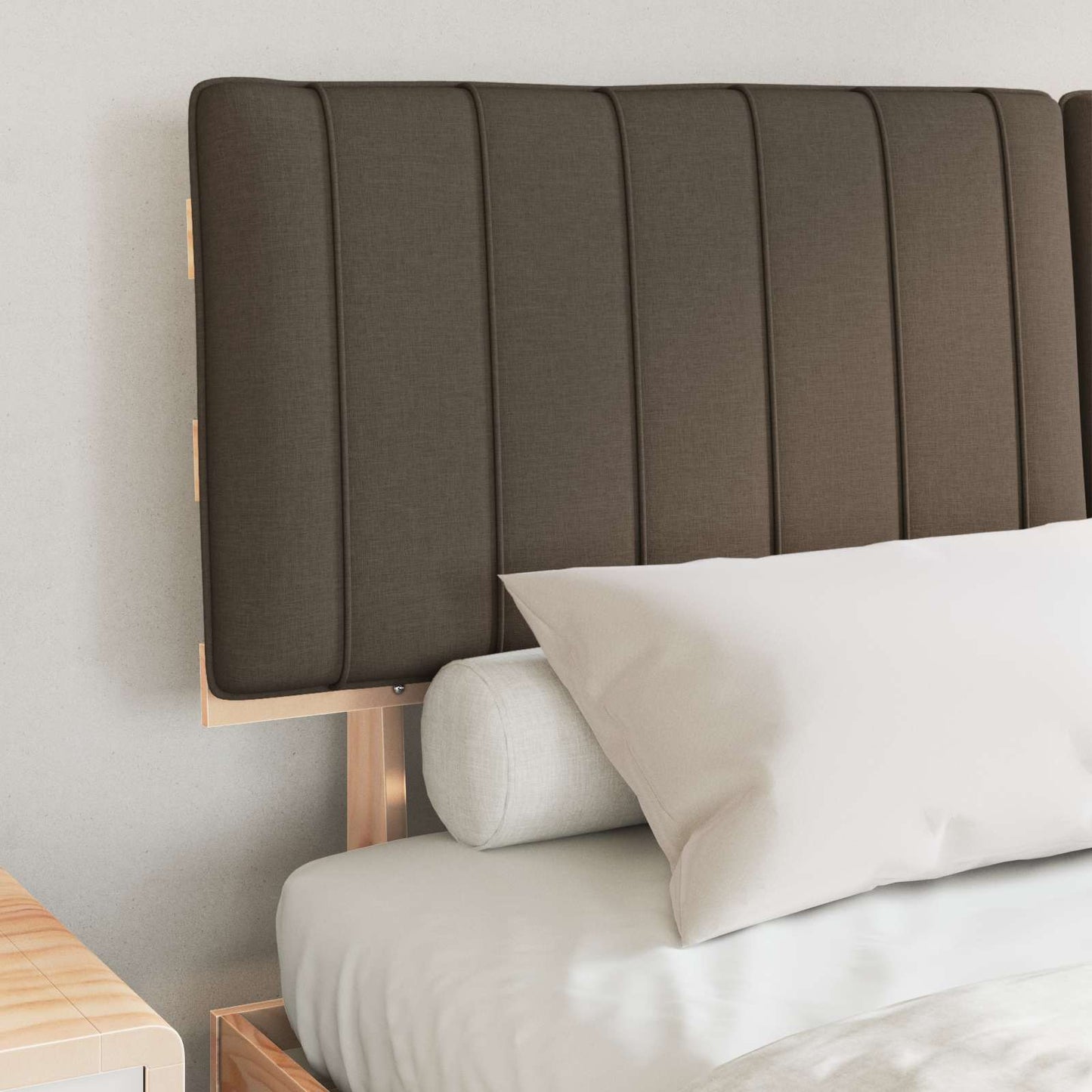 Bedframe met Gevoerd Hoofdgedeelte Taupe 160 x 200 cm is nu te koop bij PeponiXL, paradijselijk wonen!