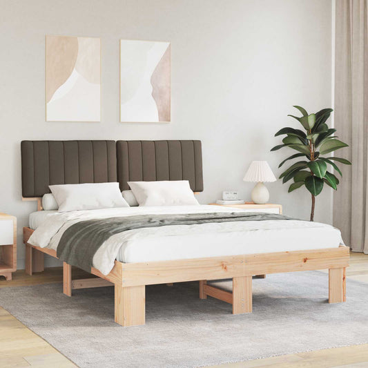 Bedframe met Gevoerd Hoofdgedeelte Taupe 160 x 200 cm is nu te koop bij PeponiXL, paradijselijk wonen!