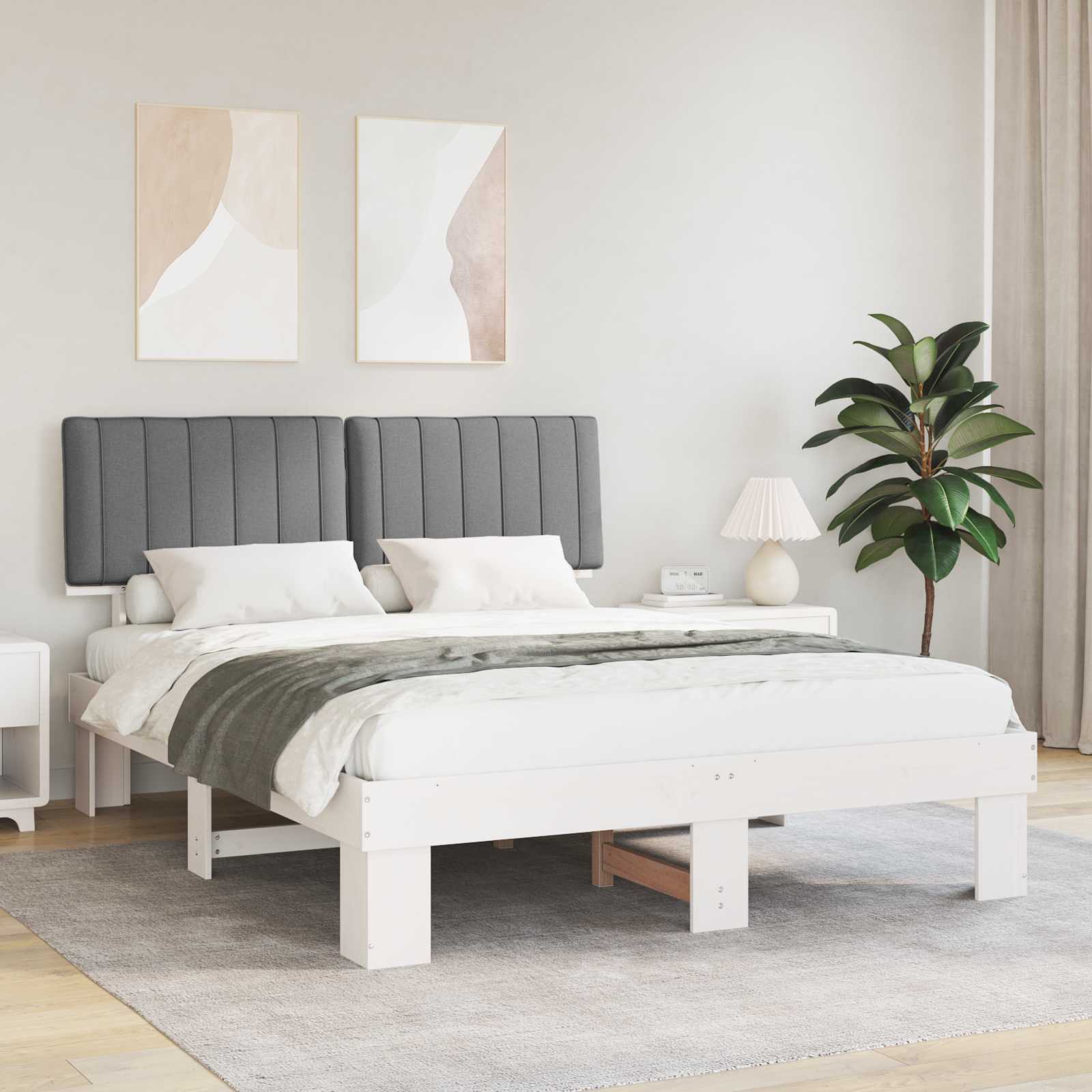 Bedframe met Gevoerd Hoofdgedeelte Lichtgrijs 160 x 200 cm is nu te koop bij PeponiXL, paradijselijk wonen!