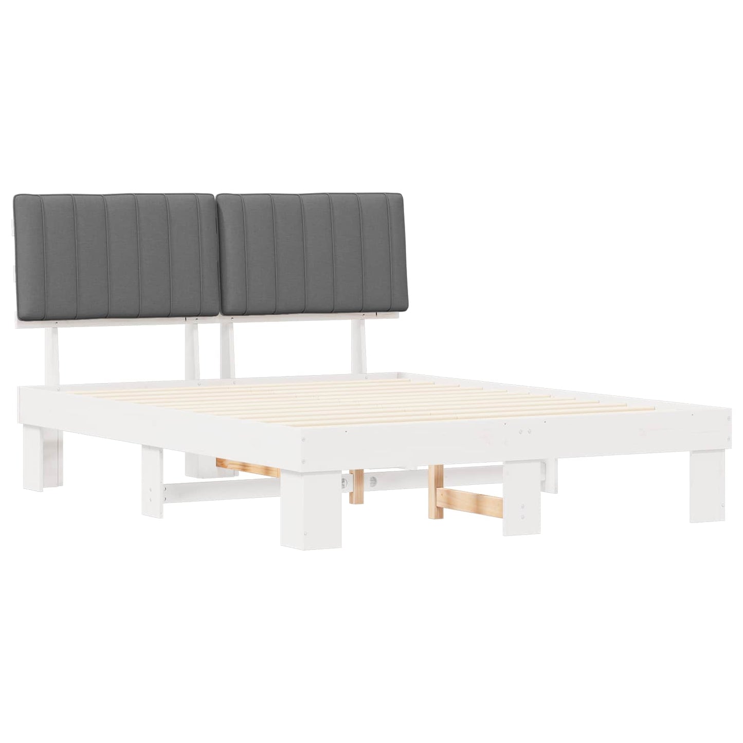 Bedframe met Gevoerd Hoofdgedeelte Lichtgrijs 160 x 200 cm is nu te koop bij PeponiXL, paradijselijk wonen!