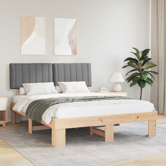 Bedframe met Gevoerd Hoofdgedeelte Lichtgrijs 150 x 200 cm is nu te koop bij PeponiXL, paradijselijk wonen!