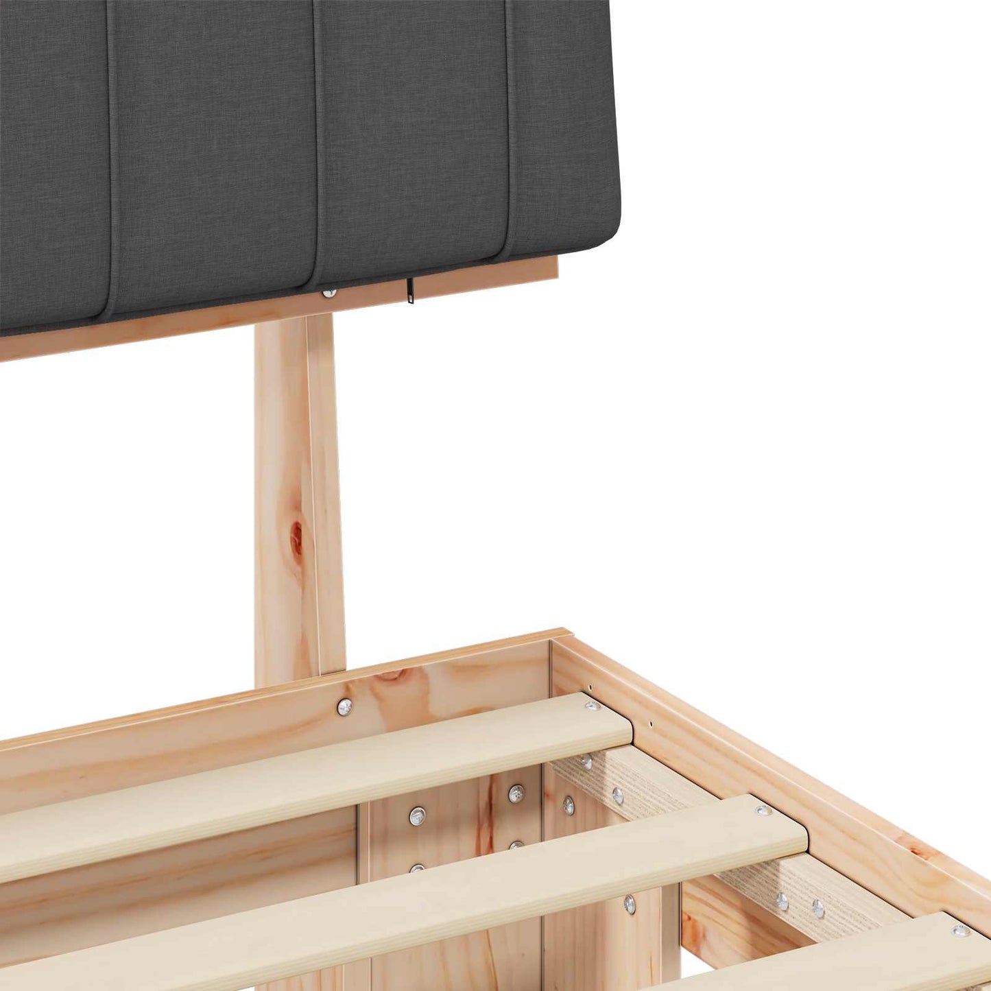 Bedframe met Gevoerd Hoofdgedeelte Donkergrijs 150 x 200 cm is nu te koop bij PeponiXL, paradijselijk wonen!