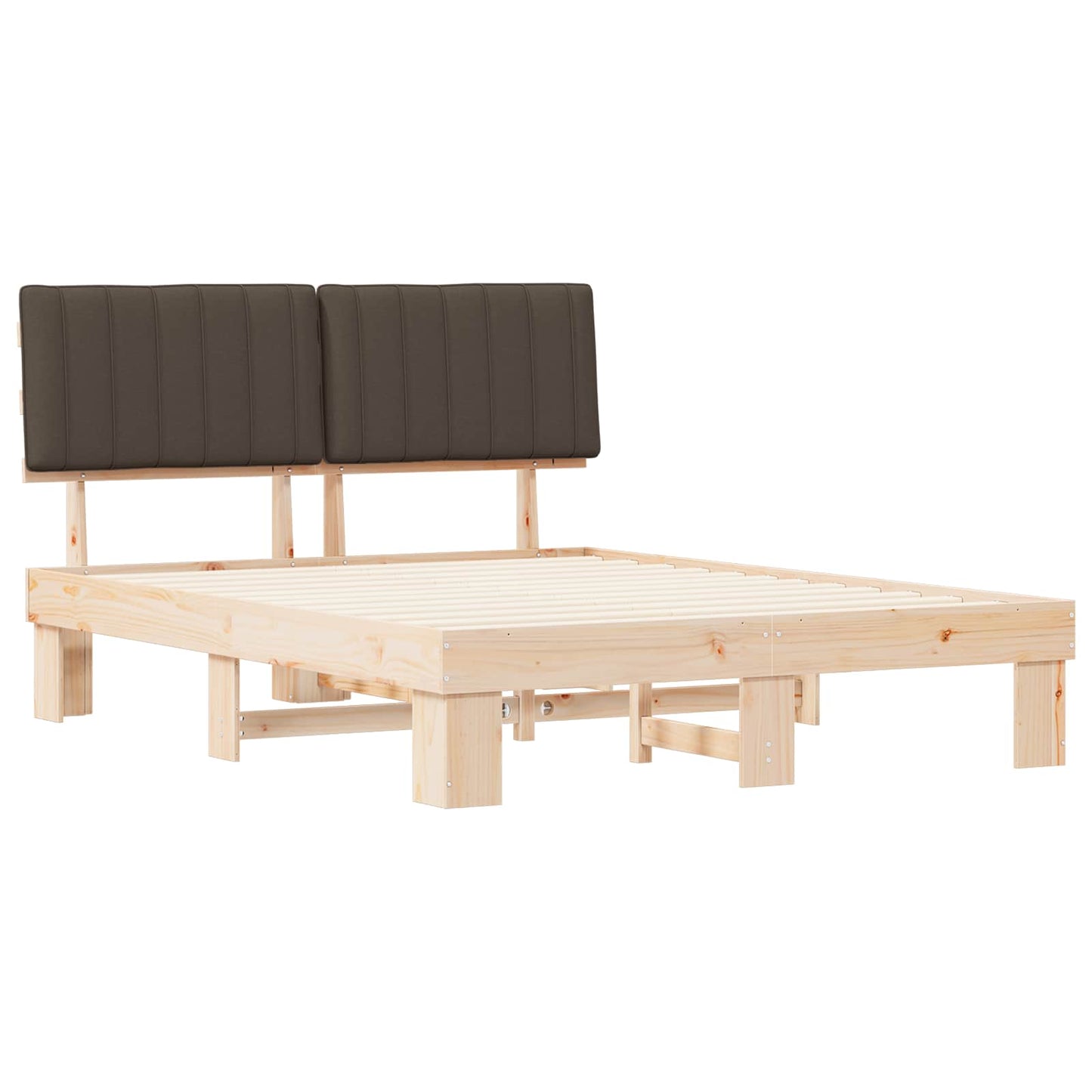 Bedframe met Gevoerd Hoofdgedeelte Taupe 150 x 200 cm is nu te koop bij PeponiXL, paradijselijk wonen!