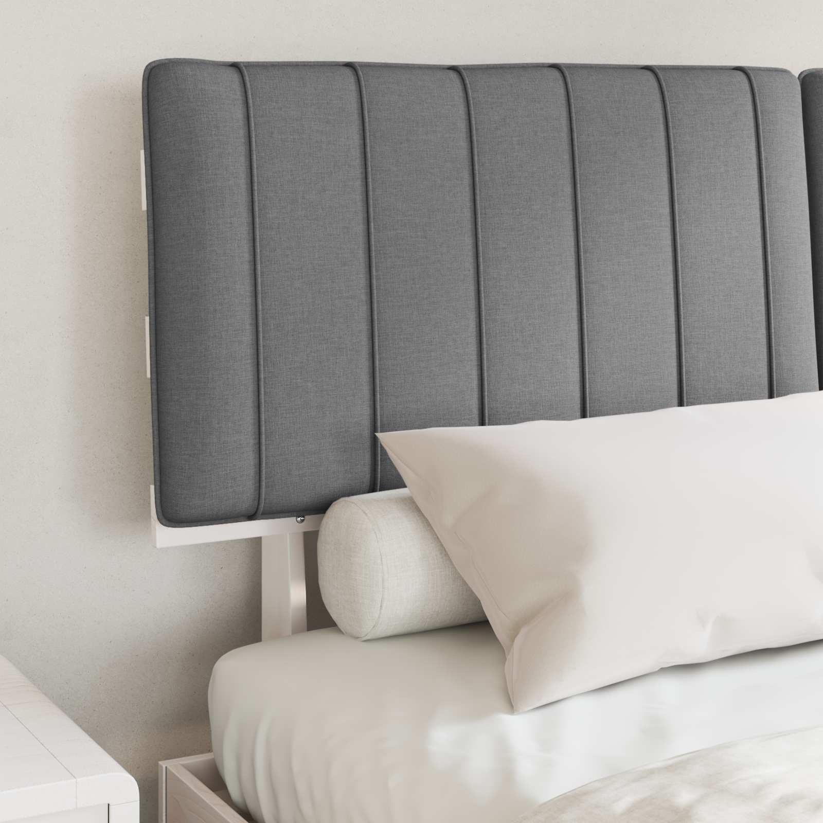 Bedframe met Gevoerd Hoofdgedeelte Lichtgrijs 150 x 200 cm is nu te koop bij PeponiXL, paradijselijk wonen!
