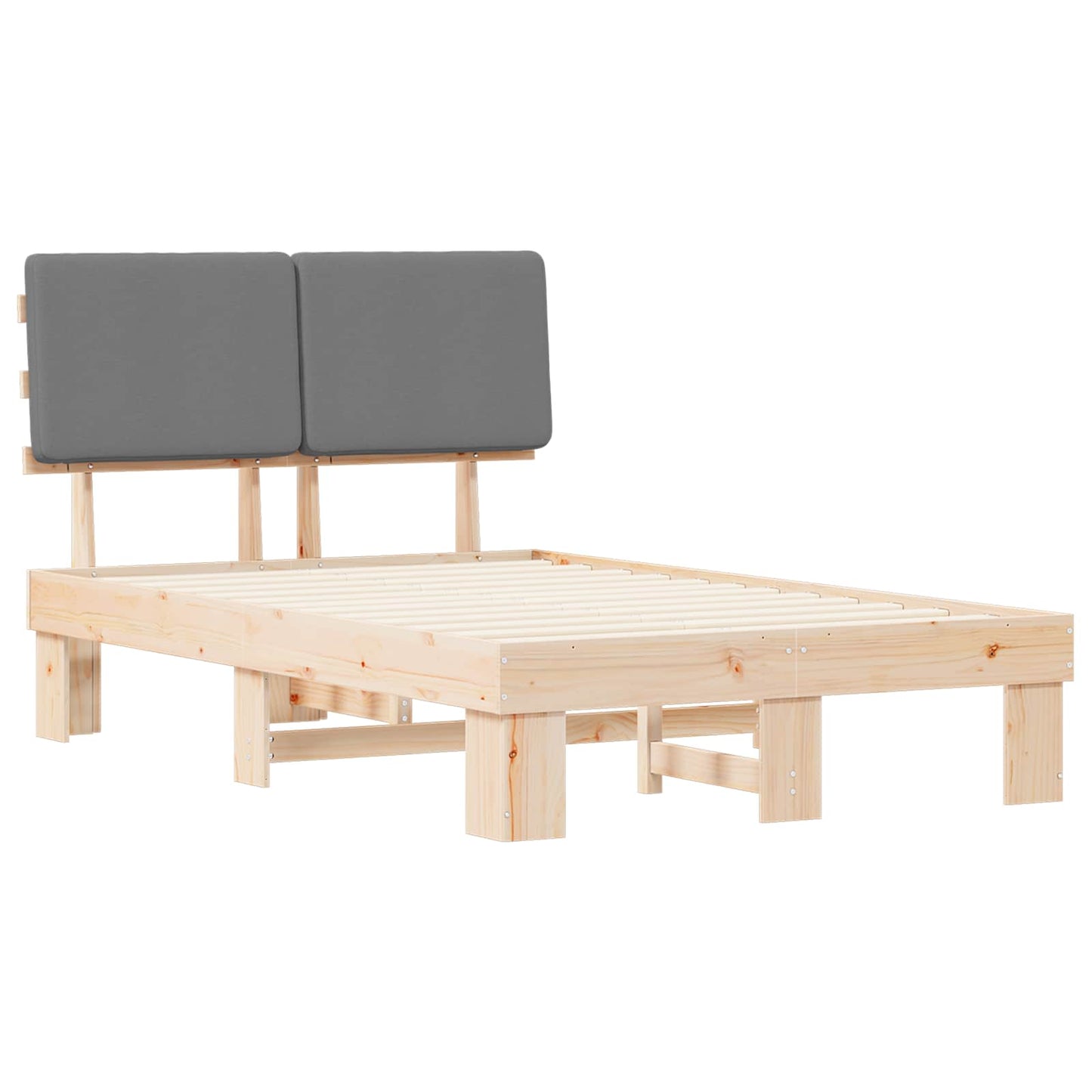 Bedframe met Gevoerd Hoofdgedeelte Lichtgrijs 120 x 200 cm is nu te koop bij PeponiXL, paradijselijk wonen!