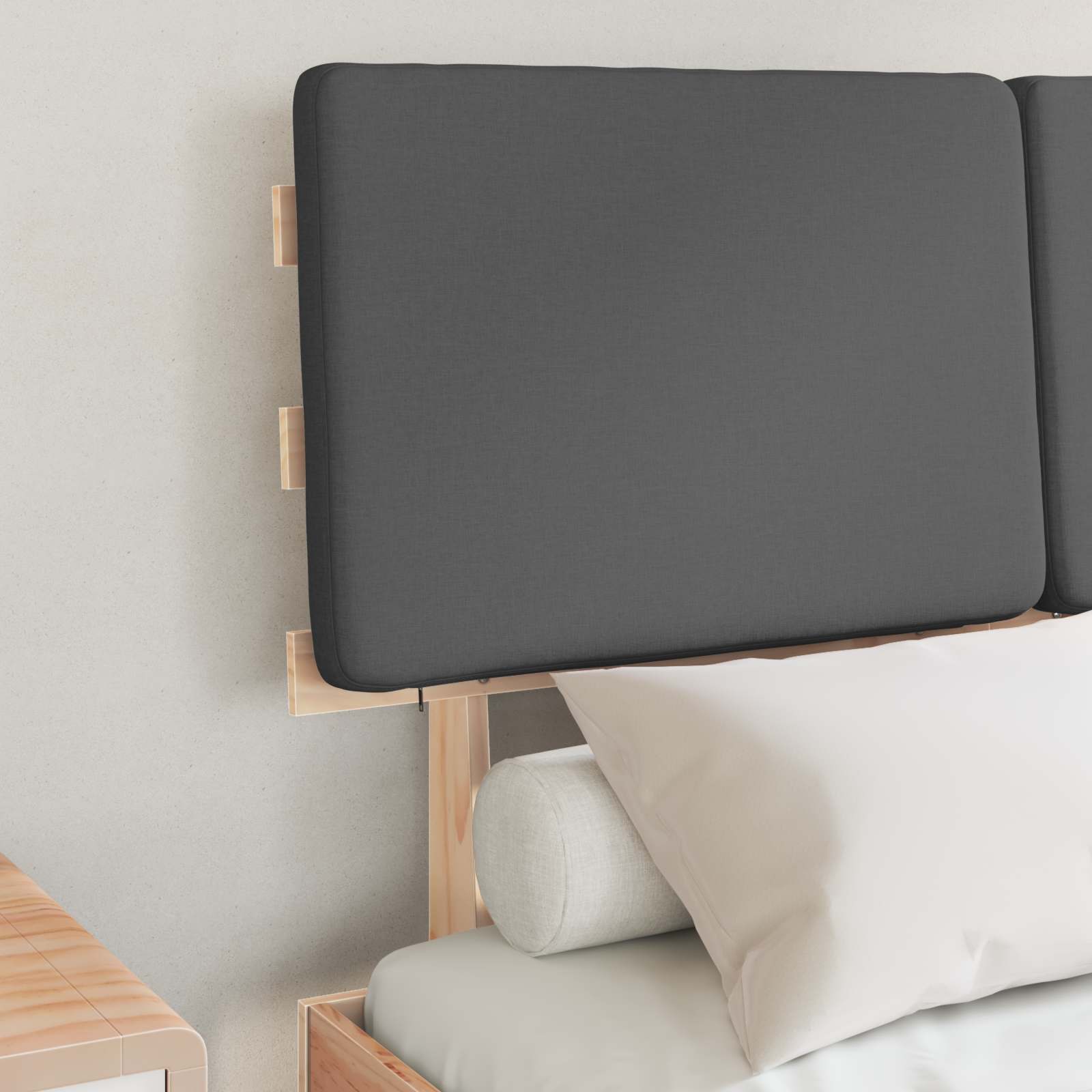 Bedframe met Gevoerd Hoofdgedeelte Donkergrijs 120 x 200 cm is nu te koop bij PeponiXL, paradijselijk wonen!
