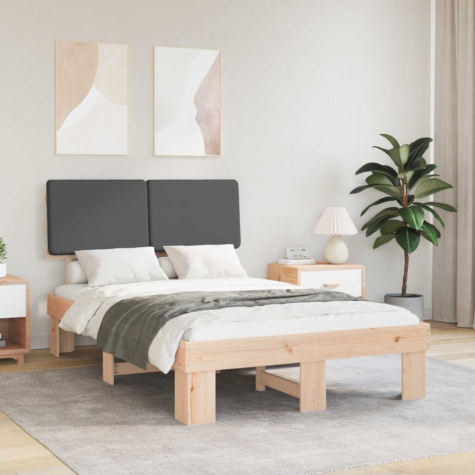 Bedframe met Gevoerd Hoofdgedeelte Donkergrijs 120 x 200 cm is nu te koop bij PeponiXL, paradijselijk wonen!