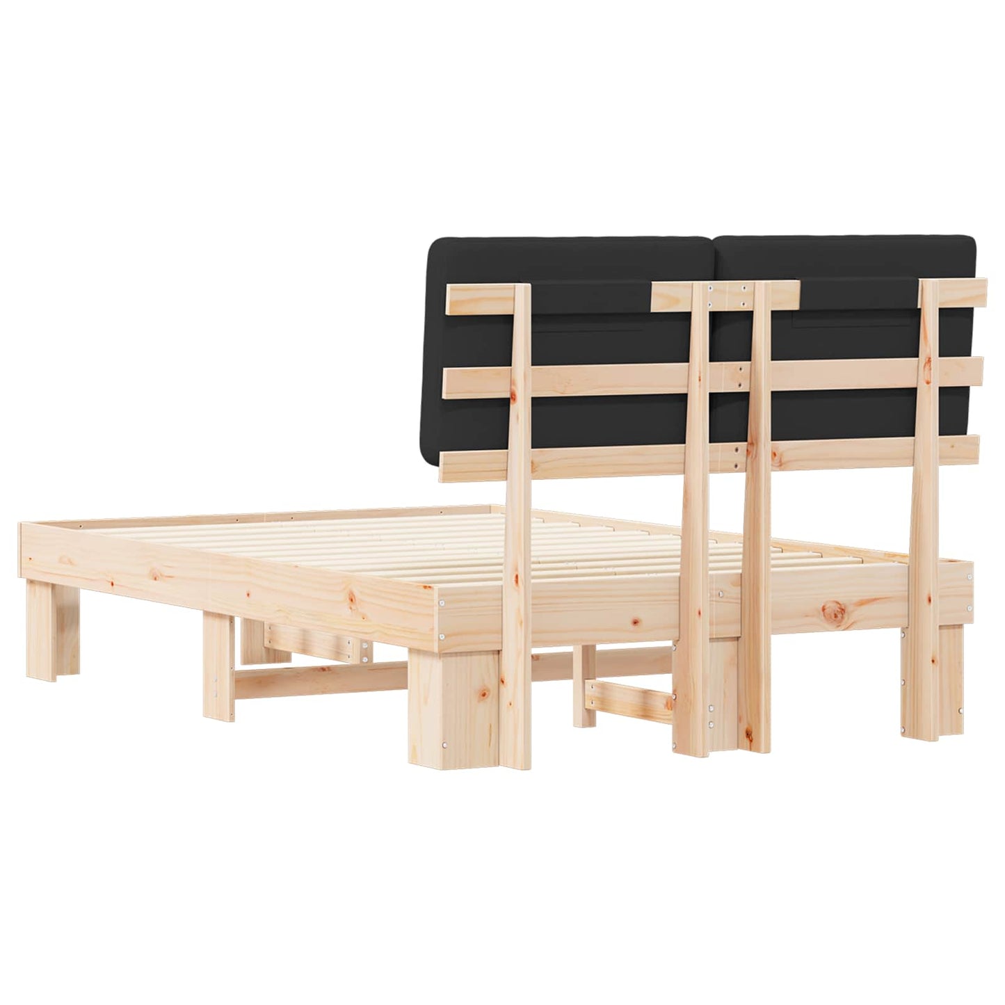 Bedframe met Gevoerd Hoofdgedeelte Zwart 120 x 200 cm is nu te koop bij PeponiXL, paradijselijk wonen!