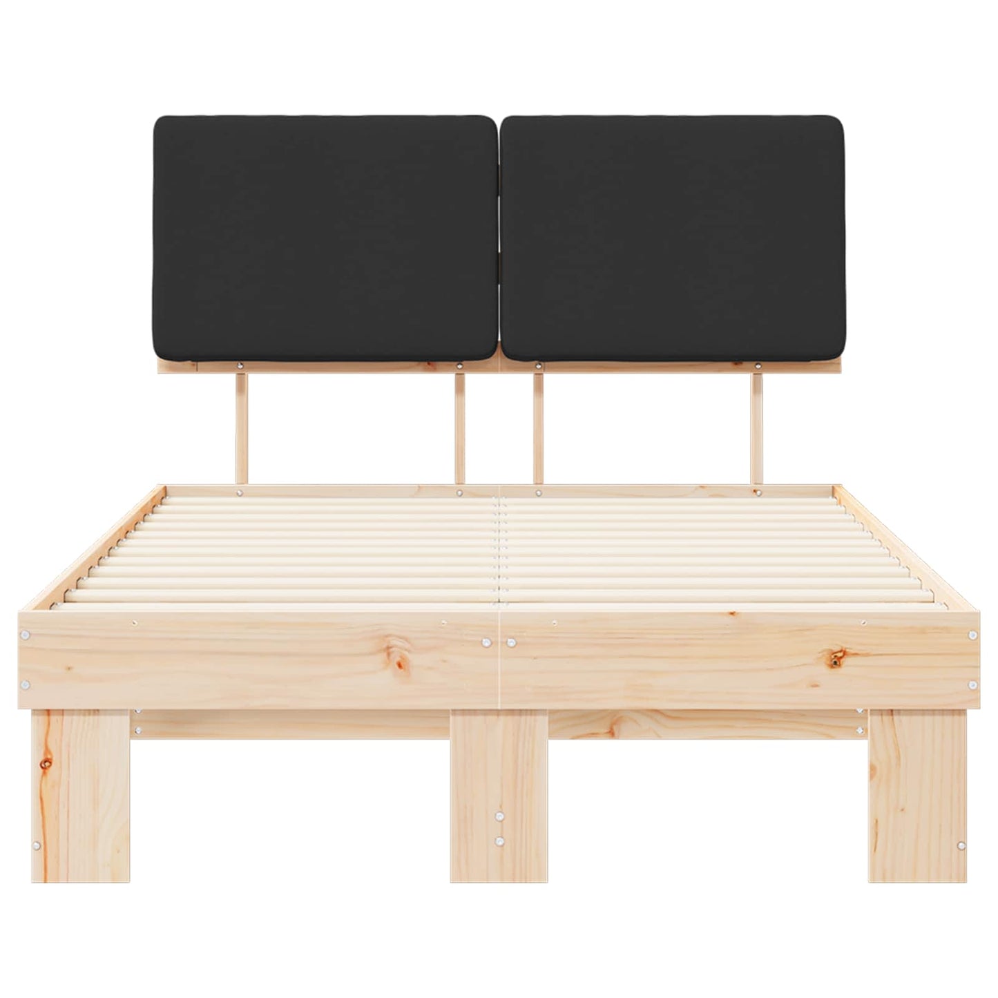 Bedframe met Gevoerd Hoofdgedeelte Zwart 120 x 200 cm is nu te koop bij PeponiXL, paradijselijk wonen!