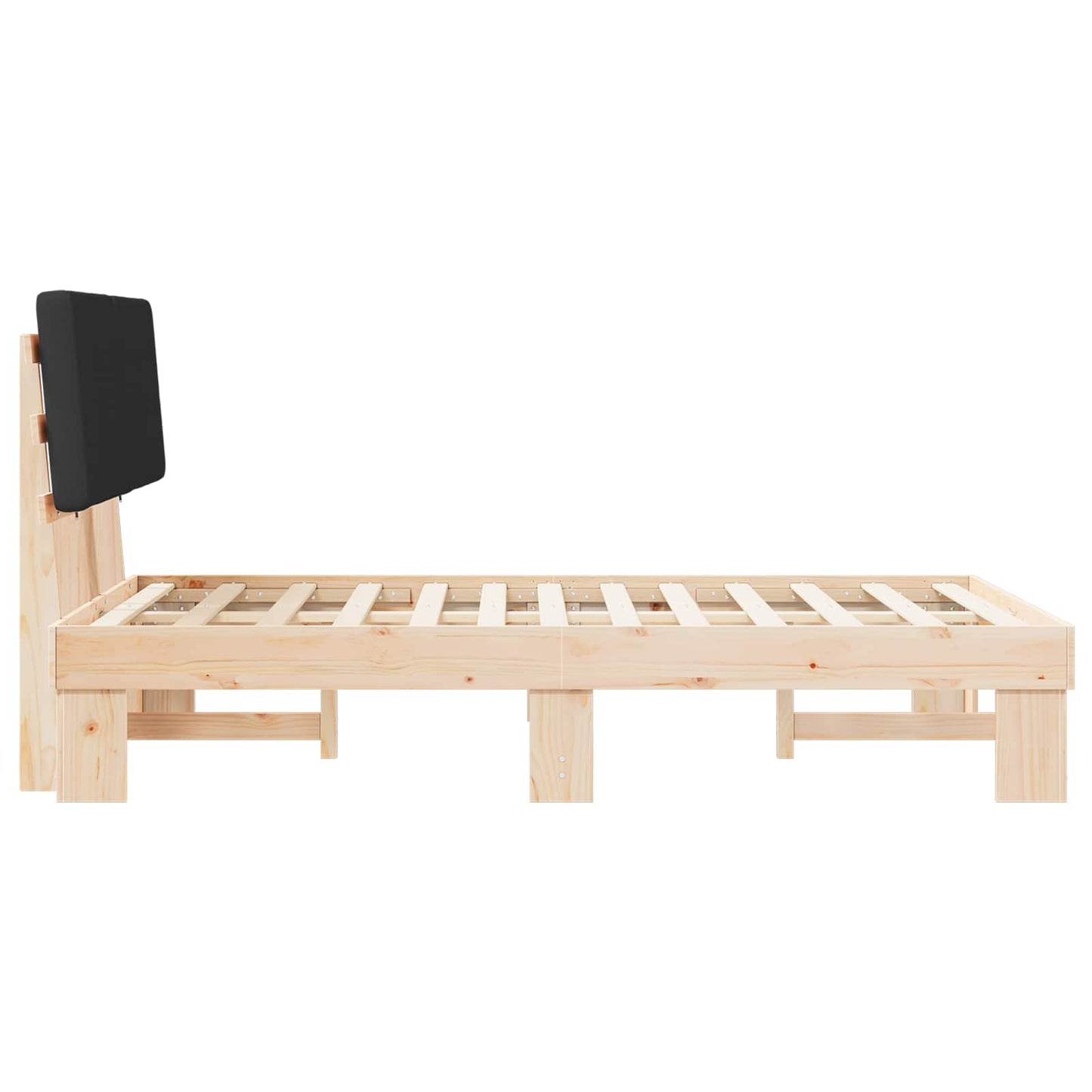Bedframe met Gevoerd Hoofdgedeelte Zwart 120 x 200 cm is nu te koop bij PeponiXL, paradijselijk wonen!
