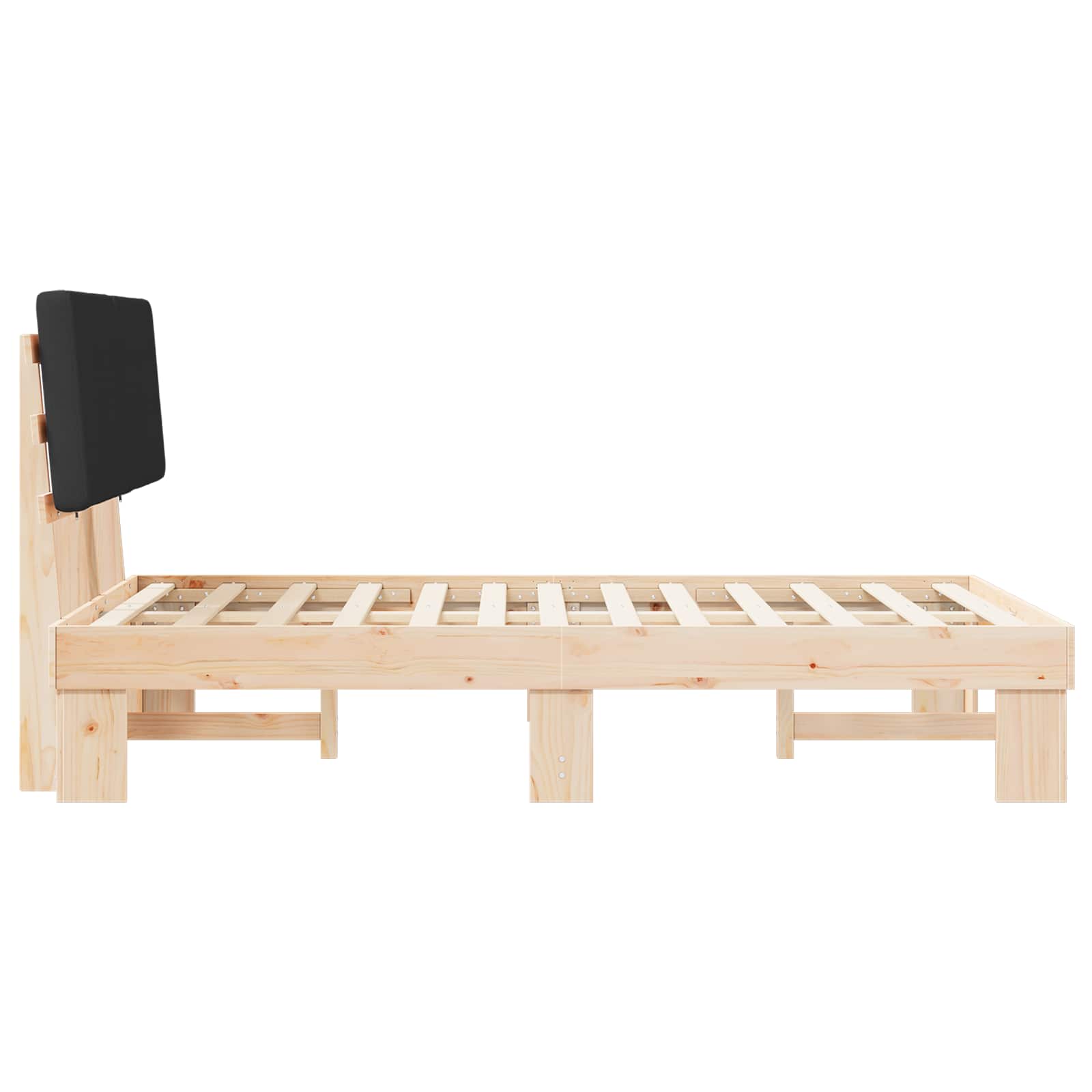 Bedframe met Gevoerd Hoofdgedeelte Zwart 120 x 200 cm is nu te koop bij PeponiXL, paradijselijk wonen!