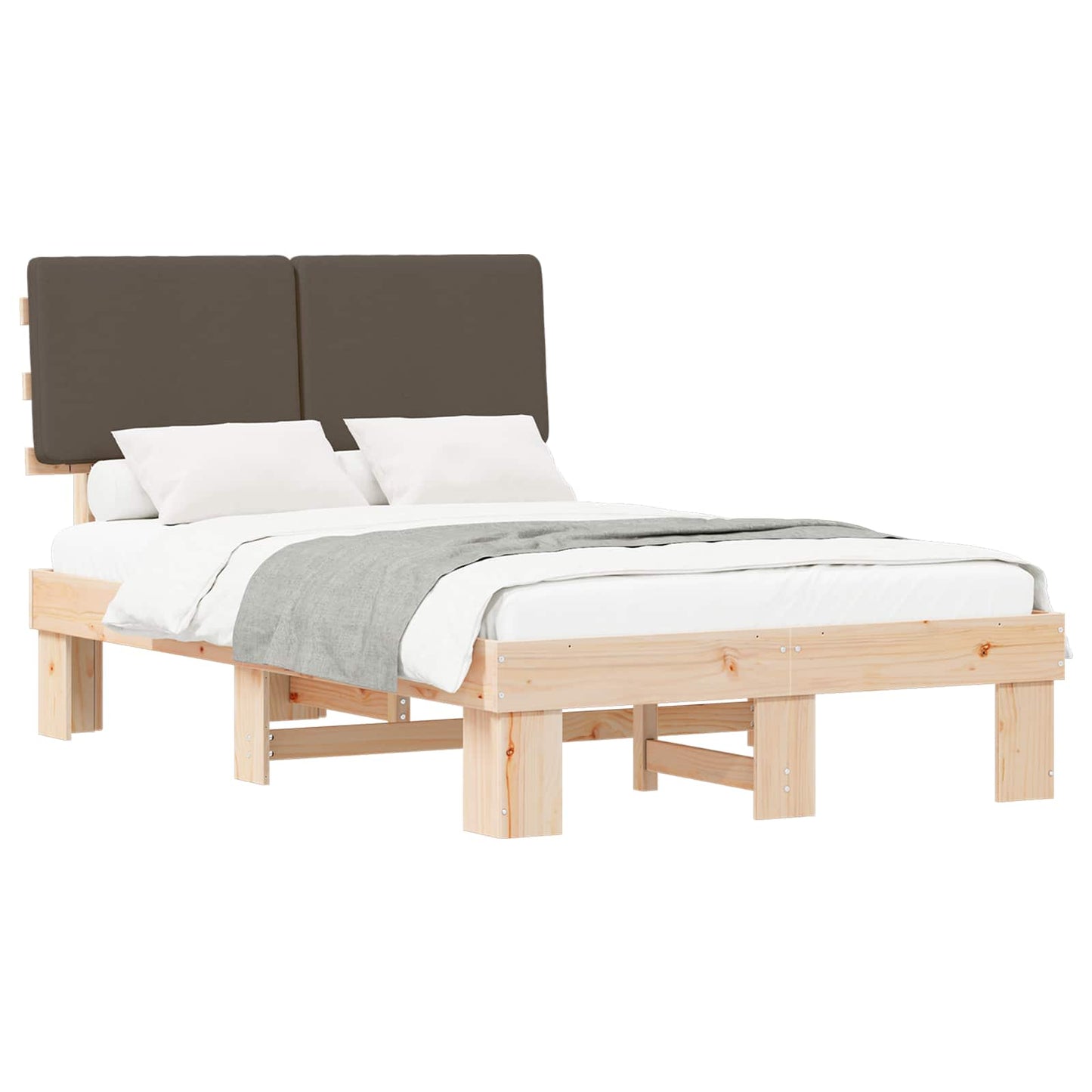 Bedframe met Gevoerd Hoofdgedeelte Taupe 120 x 200 cm is nu te koop bij PeponiXL, paradijselijk wonen!