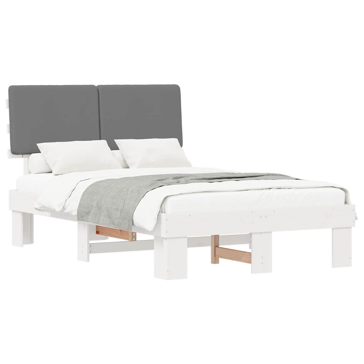 Bedframe met Gevoerd Hoofdgedeelte Lichtgrijs 120 x 200 cm is nu te koop bij PeponiXL, paradijselijk wonen!